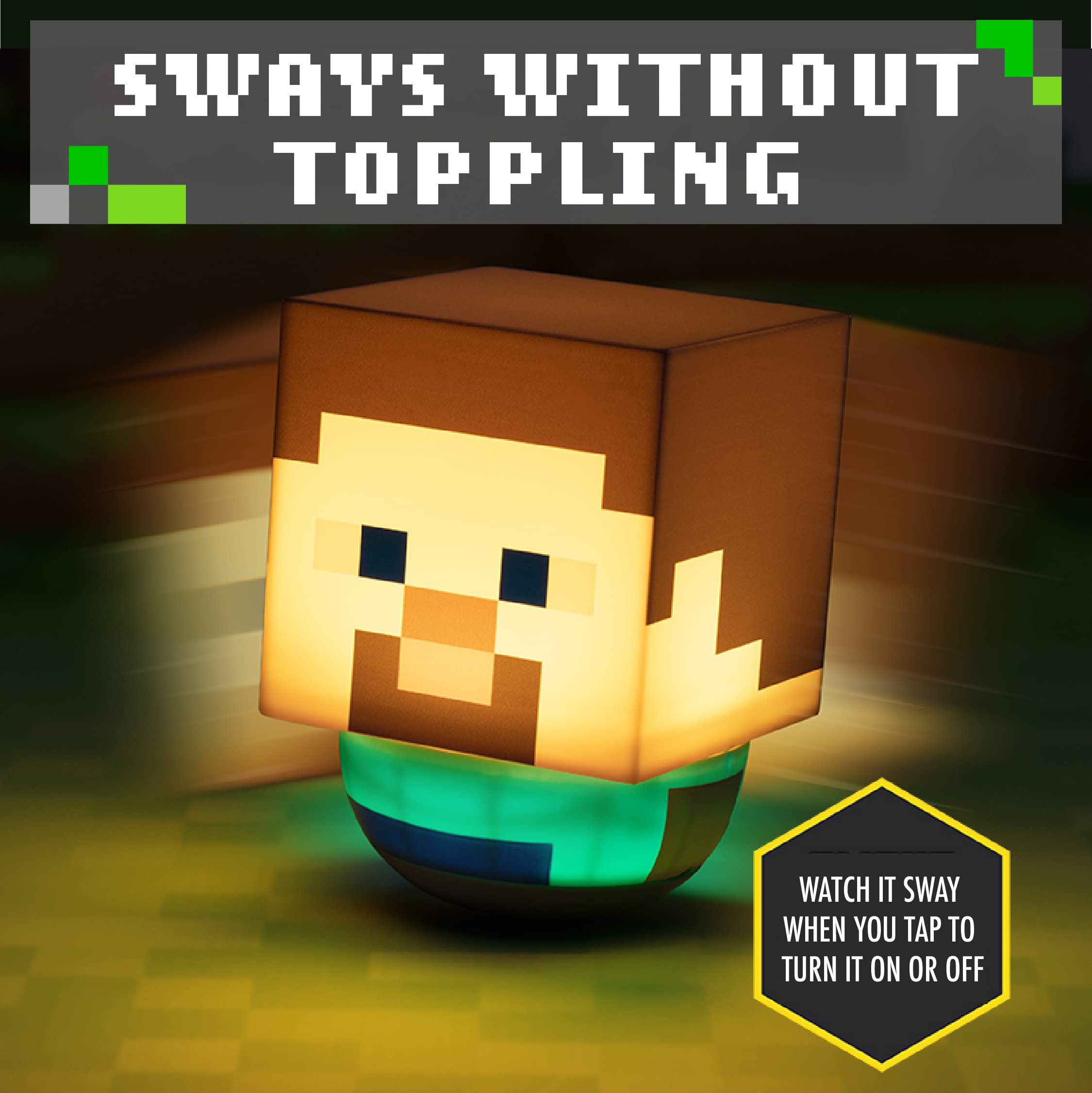 Paladone: Sway Minecraft Steve Lampe – 100% offizielles Lizenzprodukt Tischlampe - Lampe - Schreibtischlampe