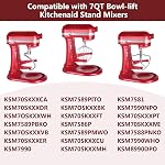 3 Pièces en acier inoxydable (7QT Crochet de douille,7QT Un fil de fer,7QT Pièce jointe pour batteur plat) pour KitchenAid Mélangeur de support de levage et 7 Quart Bowl, lave-vaisselle Sûre et lourd