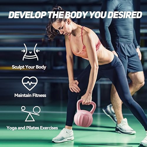 Miniatura 8 de RUNWE Pesas rusas para mujeres y hombres (se venden en una sola unidad, no en juego) Múltiples opciones de peso y color, desde principiantes hasta