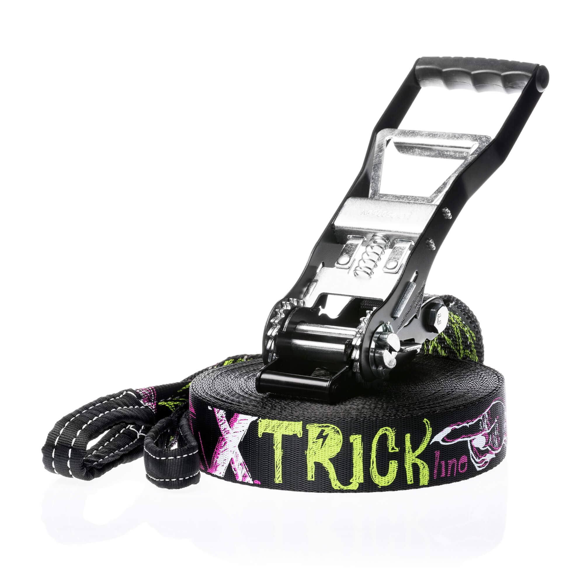 Kit Trick Line per salti, camminata e freestyle - Fettuccia da 25 mt con cricchetto, protezioni albero e sling bag - Kit completo