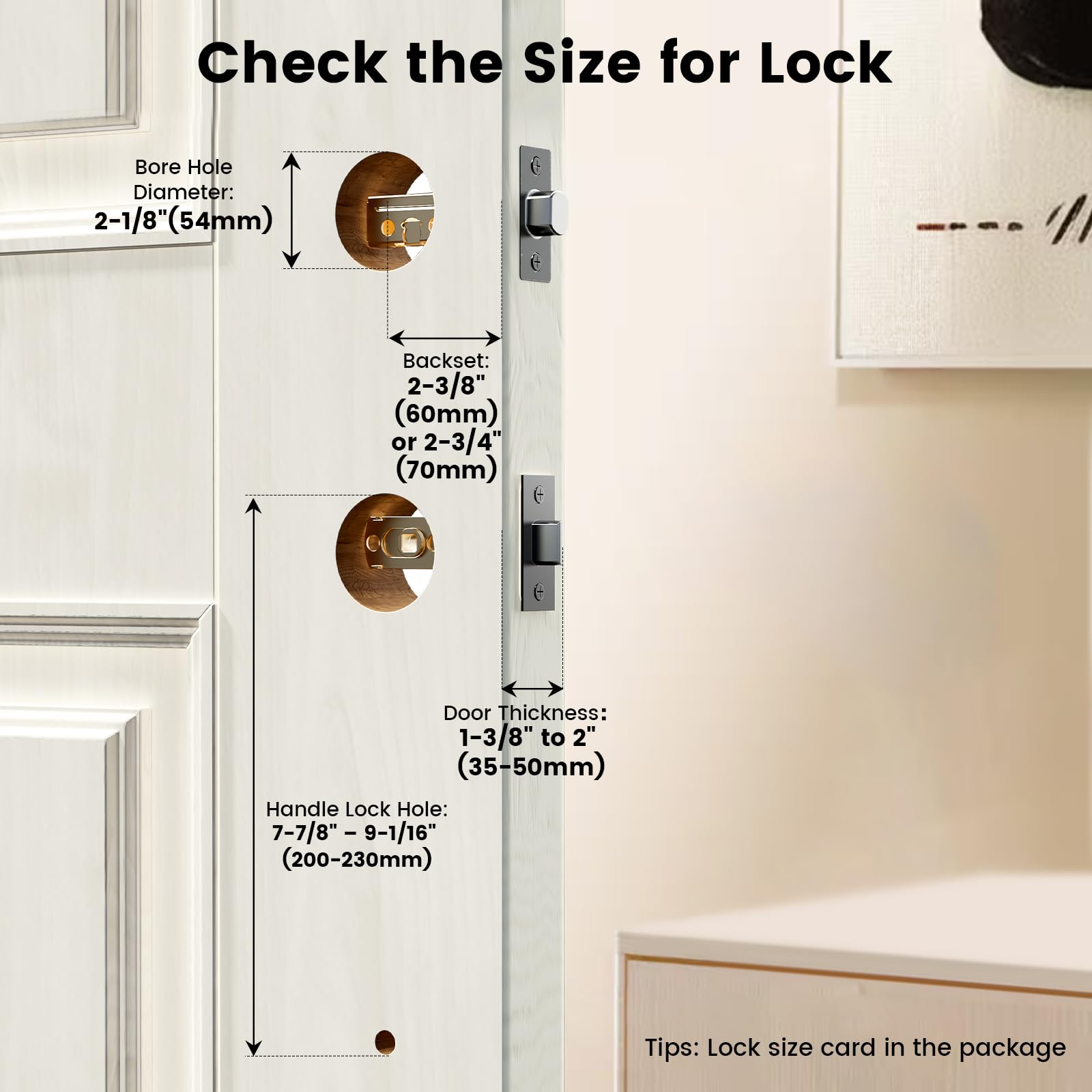 Smart Door Lock with Handle, Keyless Entry Door Lock Deadbolt Handle Set, Built-in WiFi Deadbolt Smart Lock for Front, Fingerprint, Keypad Code, App Control, Voice Control