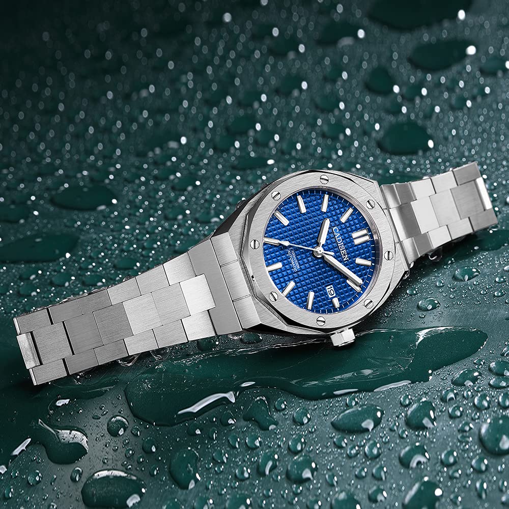 CADISEN Reloj automático para Hombre con Correa de Acero Inoxidable