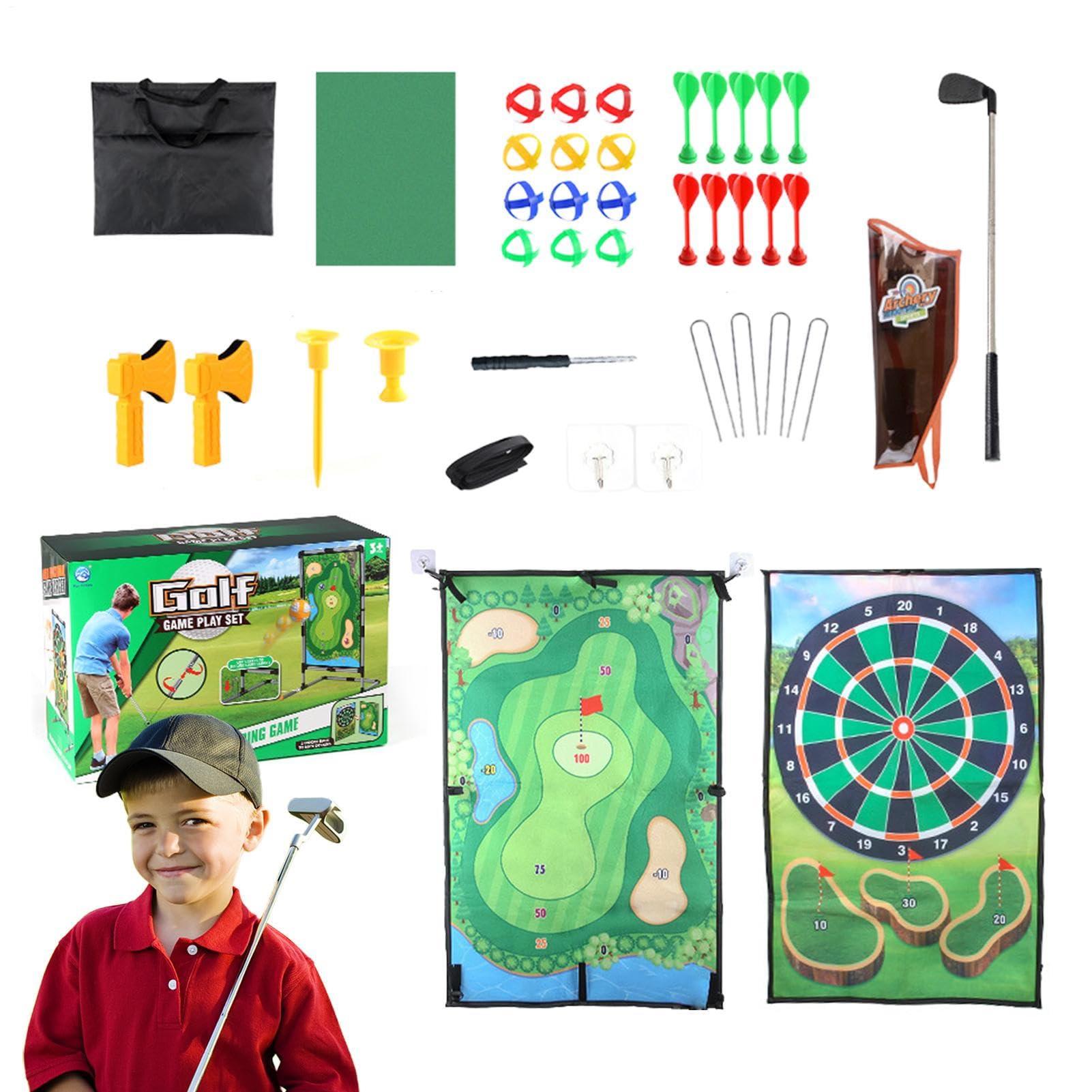 Golf-Dart-Chip-Set, Golfchip-Set, Übungsmatte, Präzisionsschlagmatte, komplettes Golf-Trainingsmatten-Set mit Dartboard