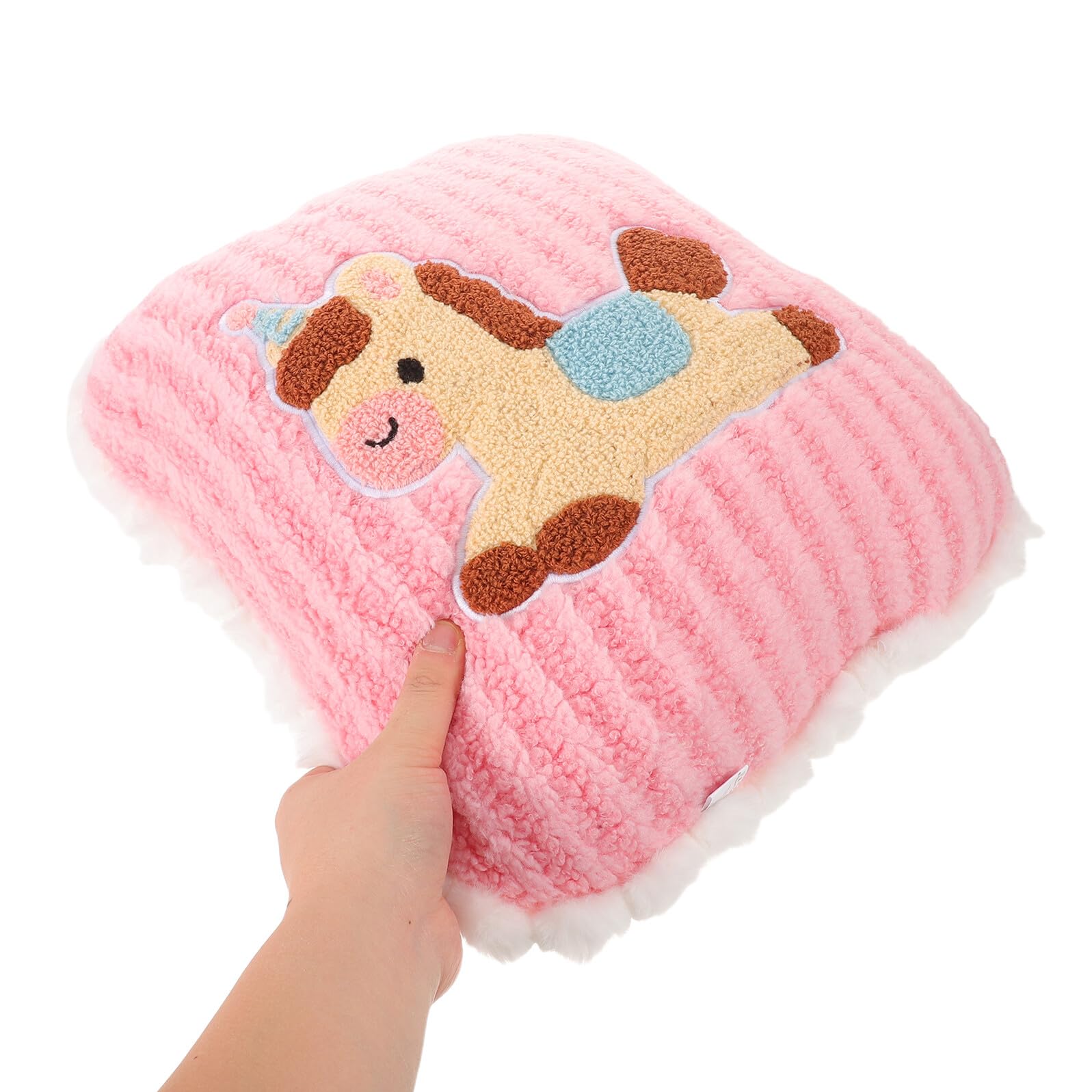 TOYANDONA Coperta Cuscino Cavallo 2 in 1 Rosa, Peluche Pp Cotone
