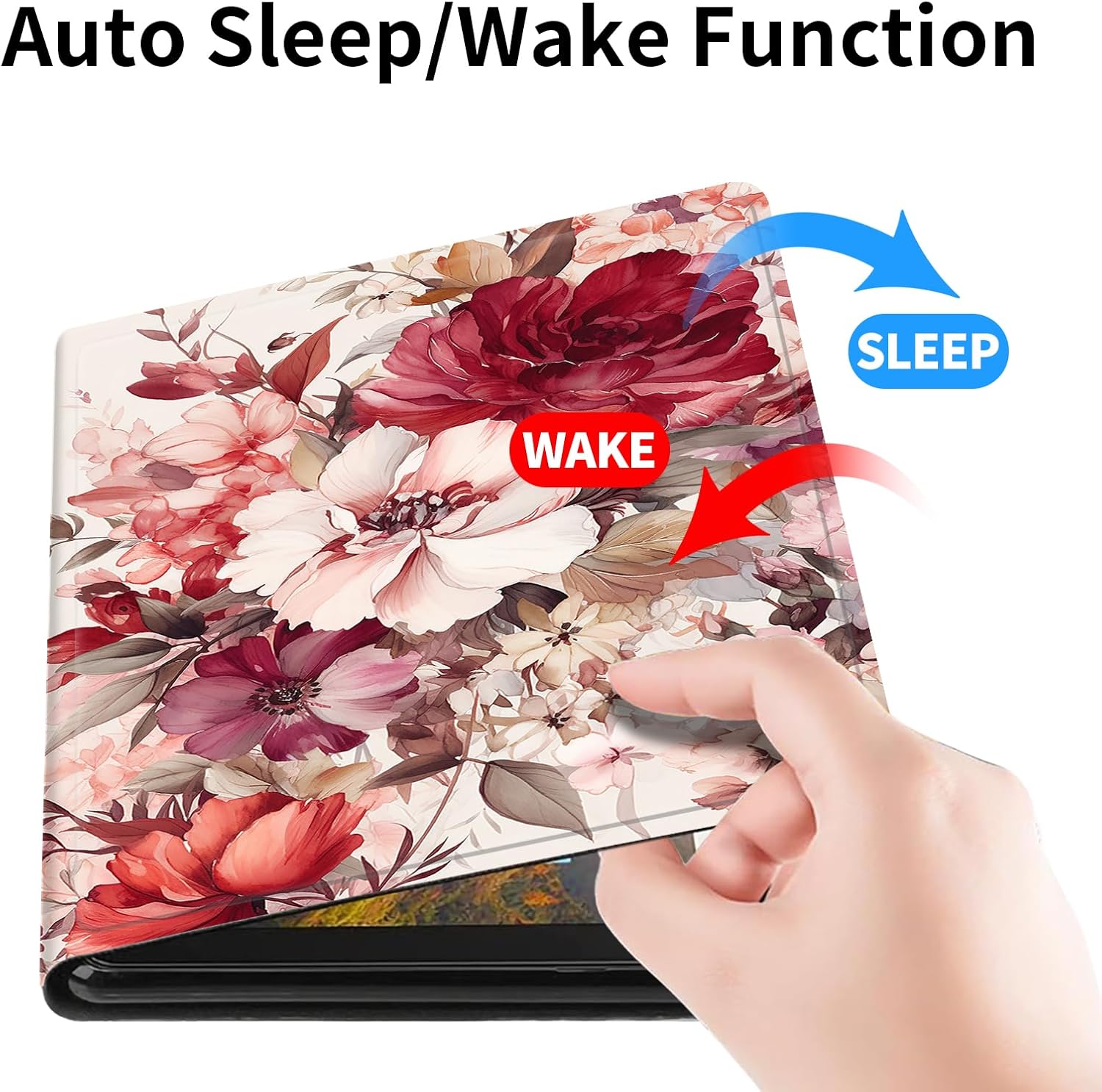 Case for iPad (A16) 11th Generation 11 Inch (2025)/ iPad 10th Generation 10.9 inch 2022,Slim PU Leather Smart Cases Covers with Auto Wake/Sleep-Gorgeous Peony Flowers