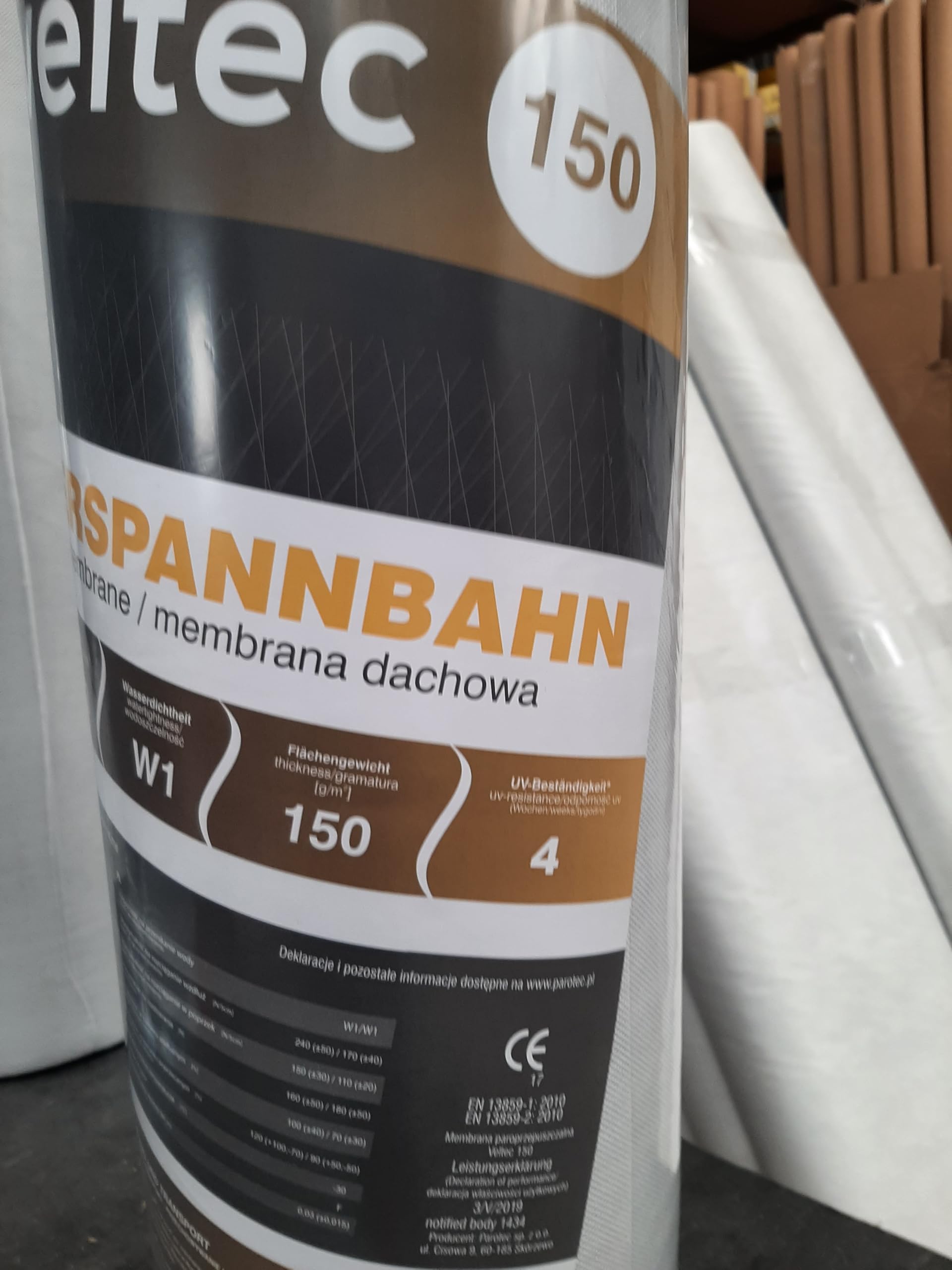 Dachunterspannbahn, Dachfolie, Unterdeckbahn, Dampfsperre, Unterspannbahn 1,5m x 10m,25m,50m Unterdeckbahn VELTEC 150 g/m² Rolle 75m² Dach… (75m² (50m x 1,5m))