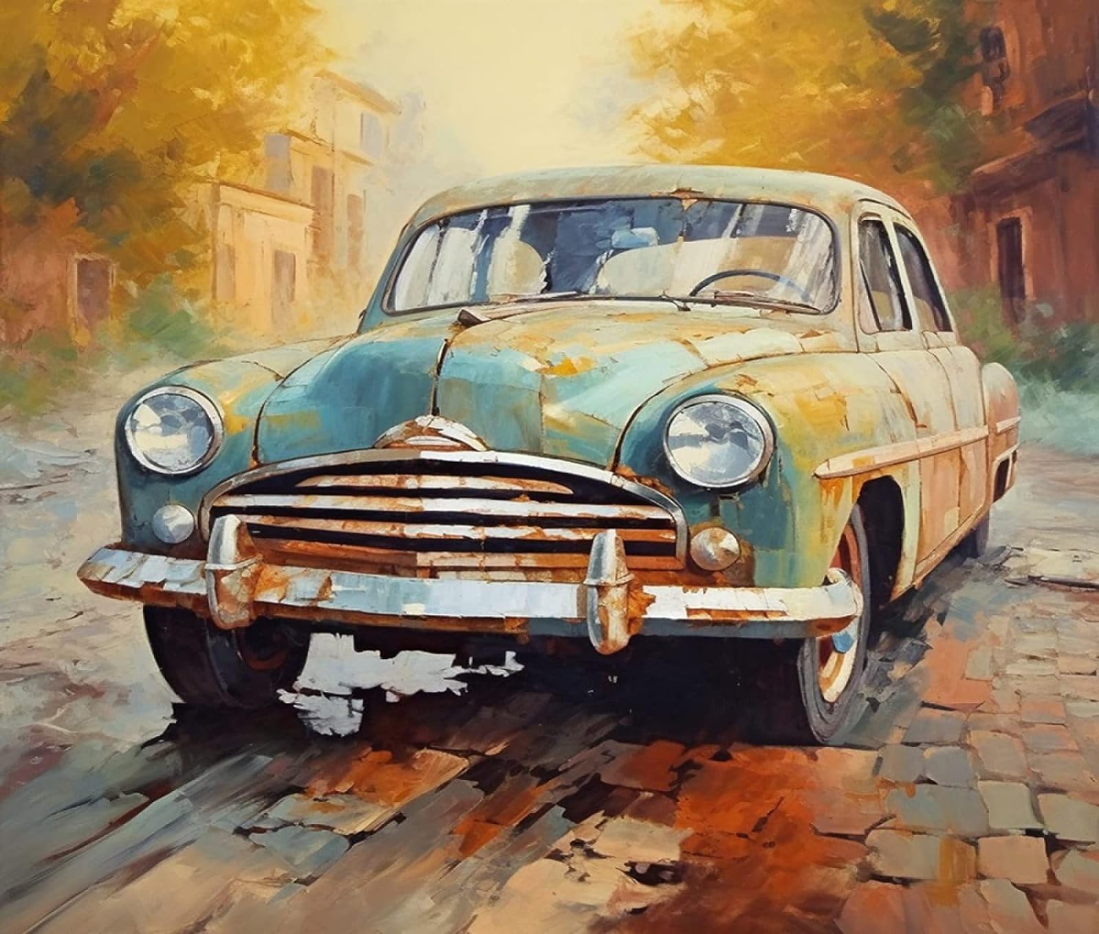 Kit di pittura acrilica fai da te per adulti, camion retrò, kit per pittura con i numeri su tela, kit per pittura a olio senza cornice, regalo per la decorazione della casa