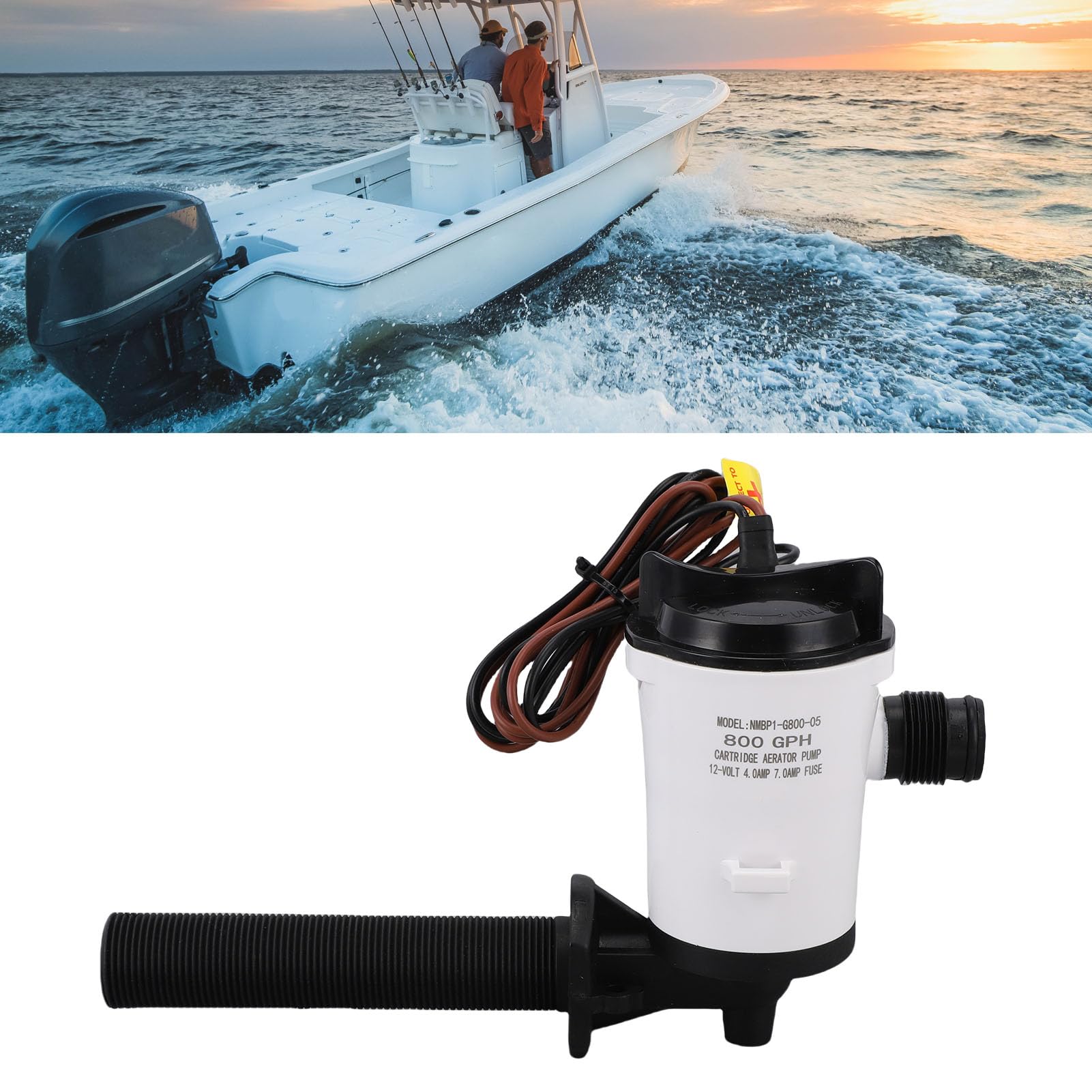 Aérateur Submersible de Pompe de Vivier de 800GPH pour le Matériel D'abs Durable de Réservoir D'économie de Poisson approprié à L'usage Marin