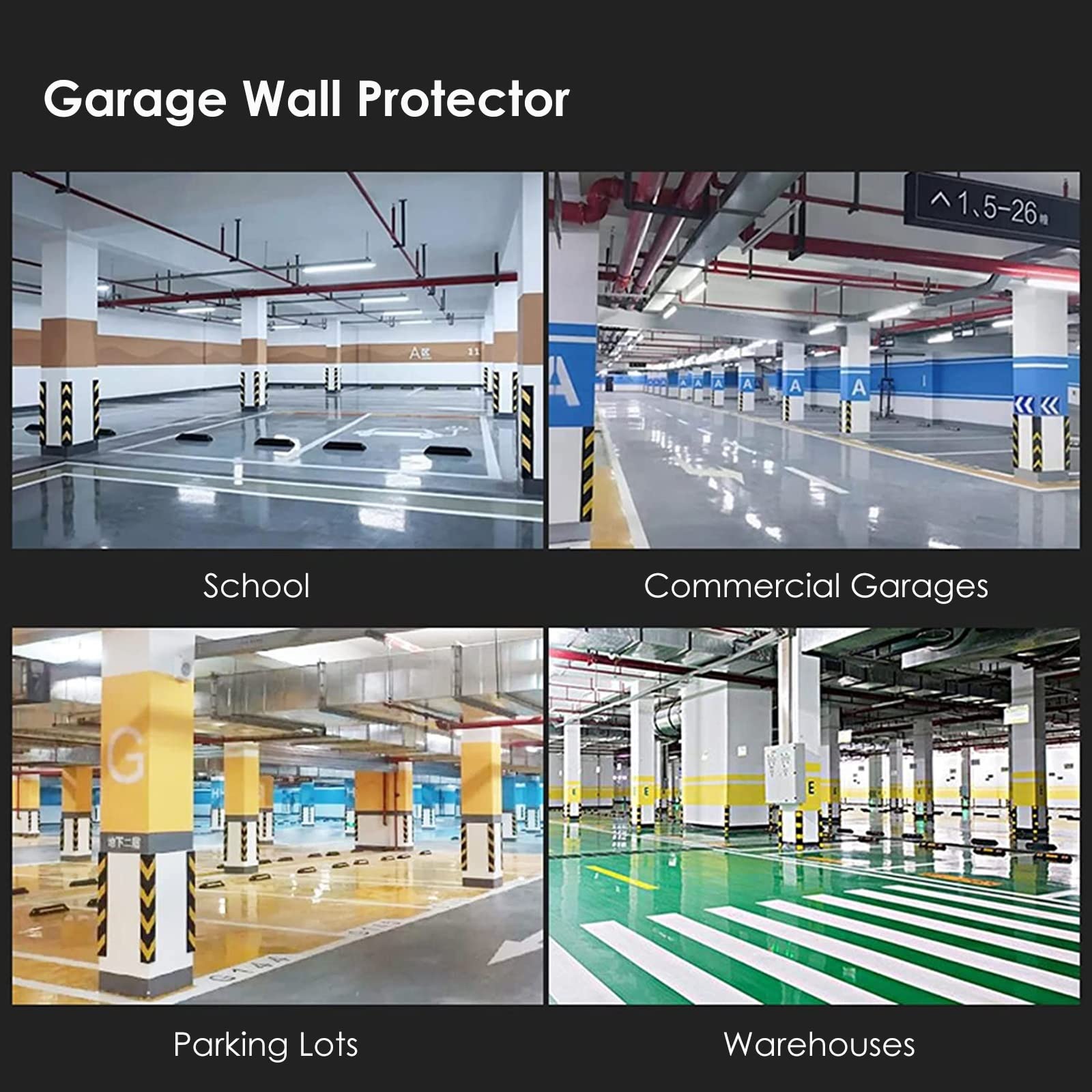 YXXSDP Protector de Esquina Reflectante Goma Esquinero De Pared, Garajes Protector De Esquina Tiras Anti-Bumping para Talleres Almacenes Paredes De Garaje (Size : 120x10x1cm/47.2x3.9x0.4in)
