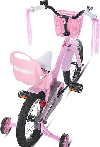 Miniatura 7 de KEANO Zinnia 14 16 20 Inch Kids Bike for Girls Ages 3-10 Years, Girls' Bikes with Training Wheels, Streamers, Basket and Doll Seat, Children