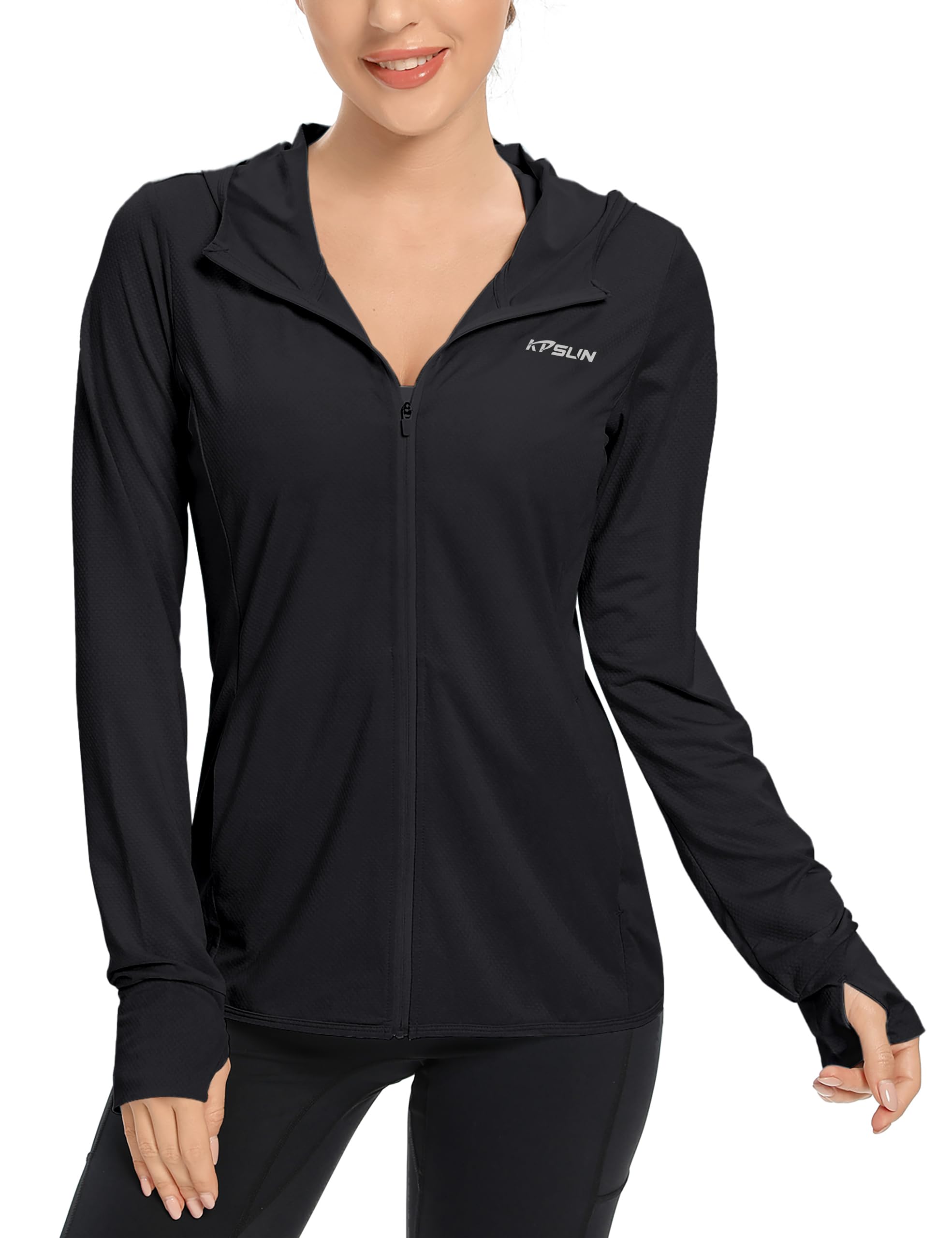 Women's UPF 50+ UV Sun Protection Clothing Zip Up Hoodie SPF Long Sleeve Sun Shirt Fishing Hiking Outdoor Jacket