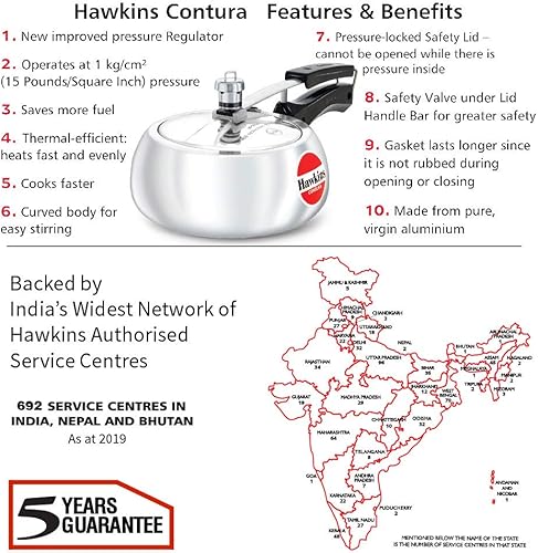 Miniatura 3 de Hawkins HC20 Contura - Olla a presión de 2 litros pequeña aluminio