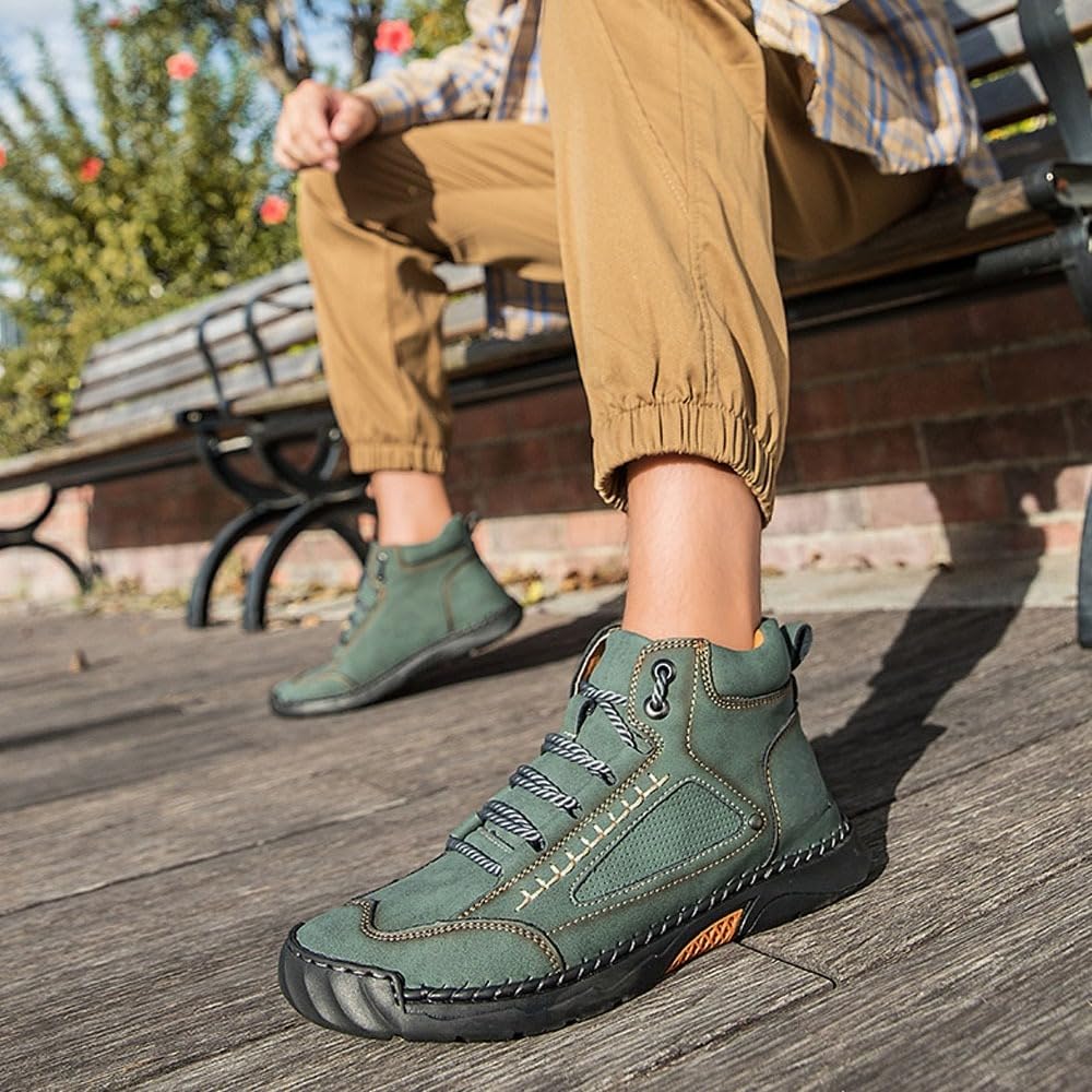 Botas ortopédicas cómodas de cuero para hombre hechas a mano