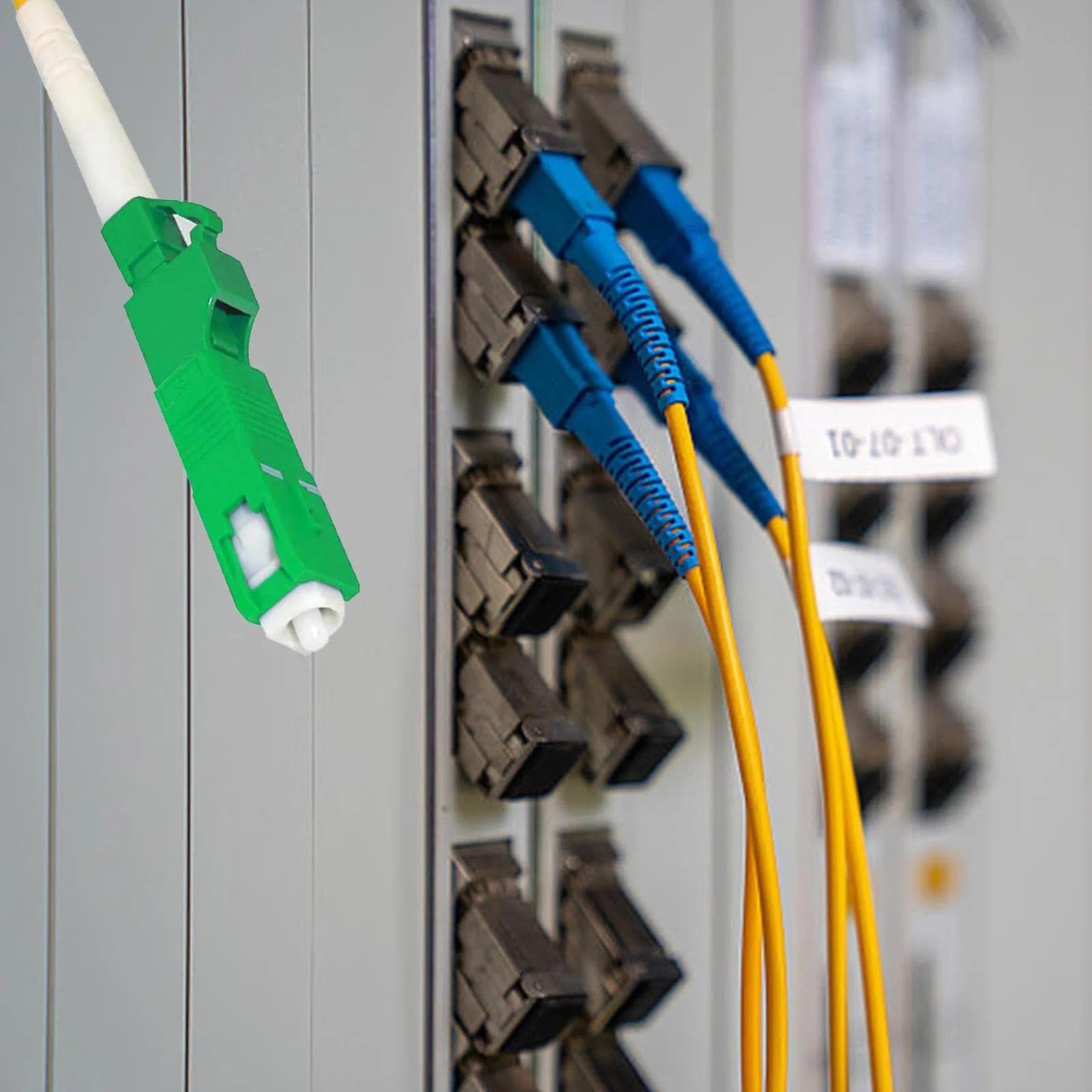 Connettore Fibra Ottica, 2 Pezzi Adattatore da SC Maschio a Flangia Ibrida LC Femmina, Verde Accoppiatore Ottico, Nucleo in Ceramica, per Cavi Ottici e Pannelli di Permutazione