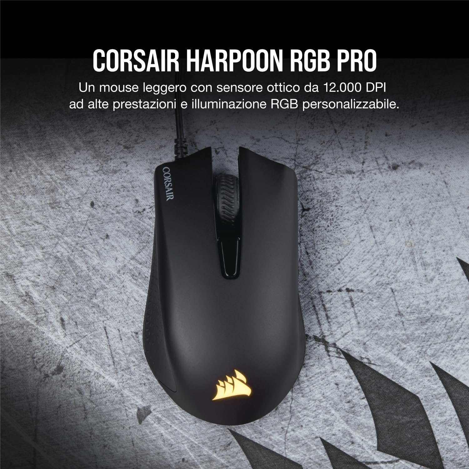 CORSAIR K55 CORE Tastiera (QWERTY Italiano) + HARPOON RGB PRO Mouse + HS35 v2 SURROUND Cuffia + MM100 Pacchetto mousepad gaming