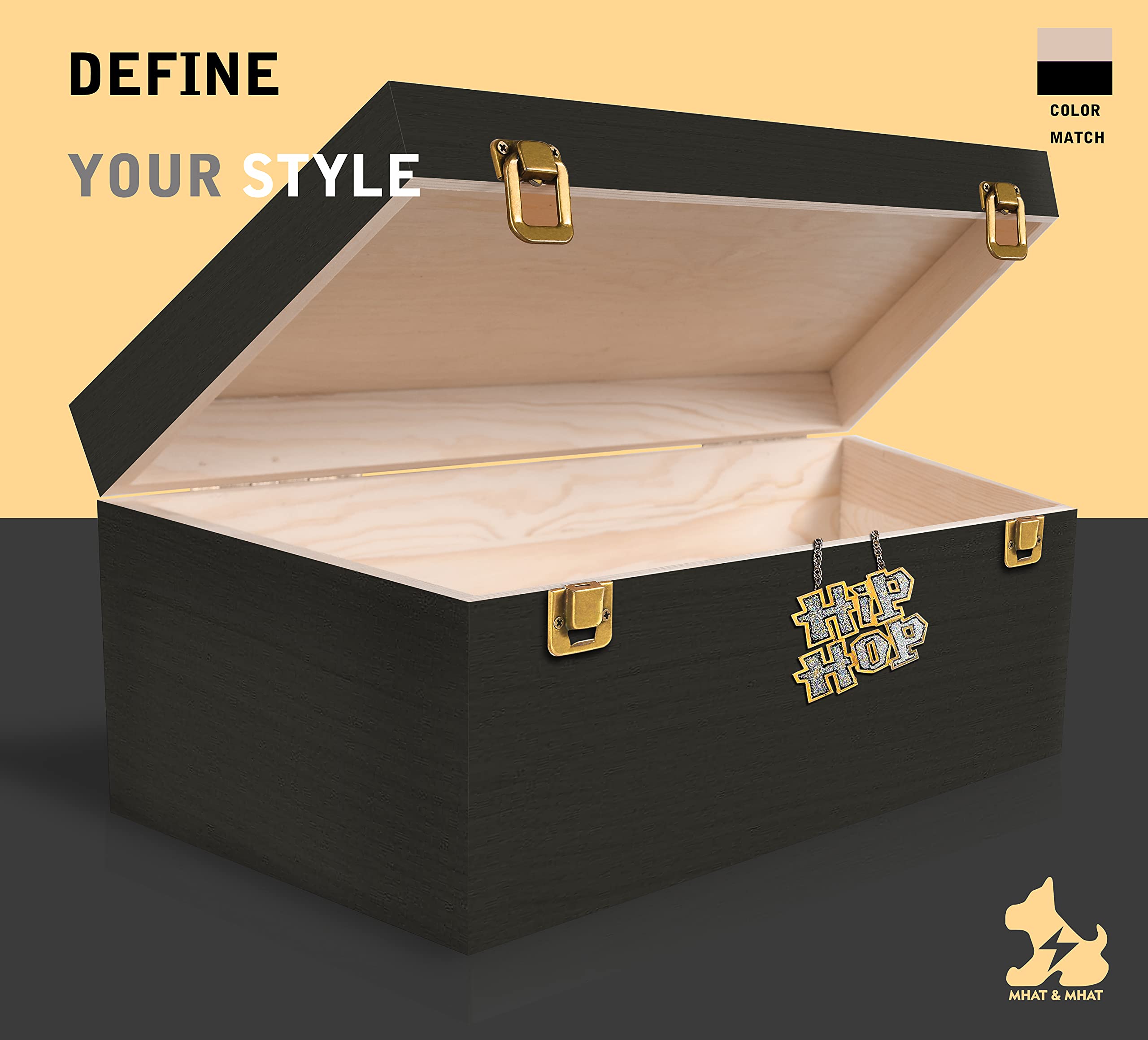 Buy MHAT & MHAT Large Wood Box, 12.9x9.9x6.8 in, Unfinished Wood Box