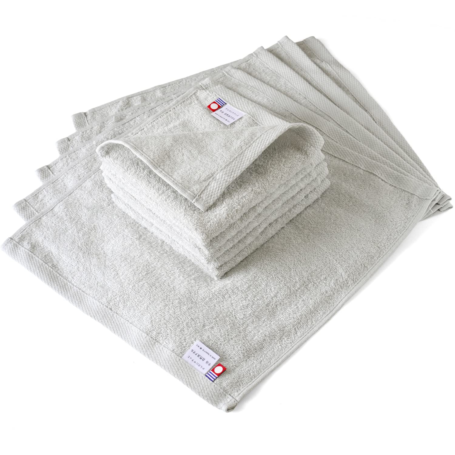 Oruta Face Wash Hand Towel Imabari Certified Natural Imabari Towel 10-Piece Set Made in Japan Oshibori Face Wipe Thin Absorbent Quick-Drying Indoor Drying Cotton 100% (10-Piece Set, Gray) : Home & Kit