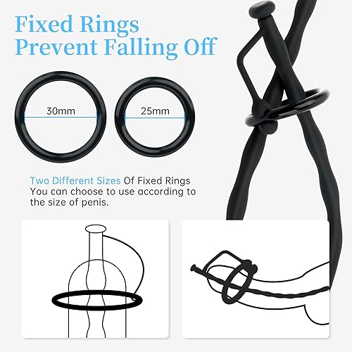 Miniatura 2 de Juego de 3 piezas de silicona para hombre con cuentas para principiantes con sonidos, catéter uretral, juego de entrenamiento de tapón de glande