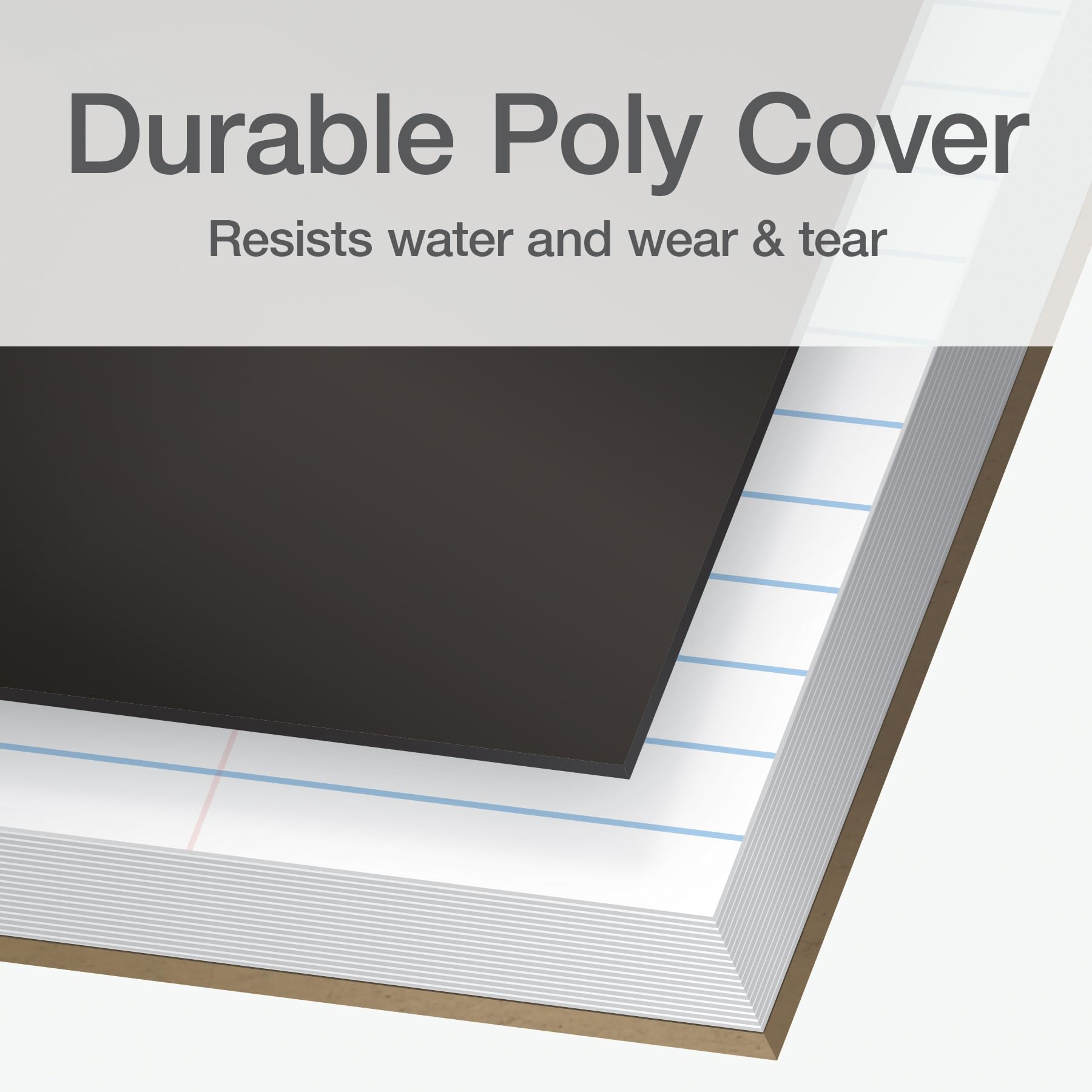 Oxford 1 Subject Spiral Notebook, Notebook for School, Plastic Covers, Back to School Supplies, College Ruled, 100 Sheets, 5 Pack, Assorted Primary Colors: Black, Blue, Red, Green and Yellow (1009289) - Image 3