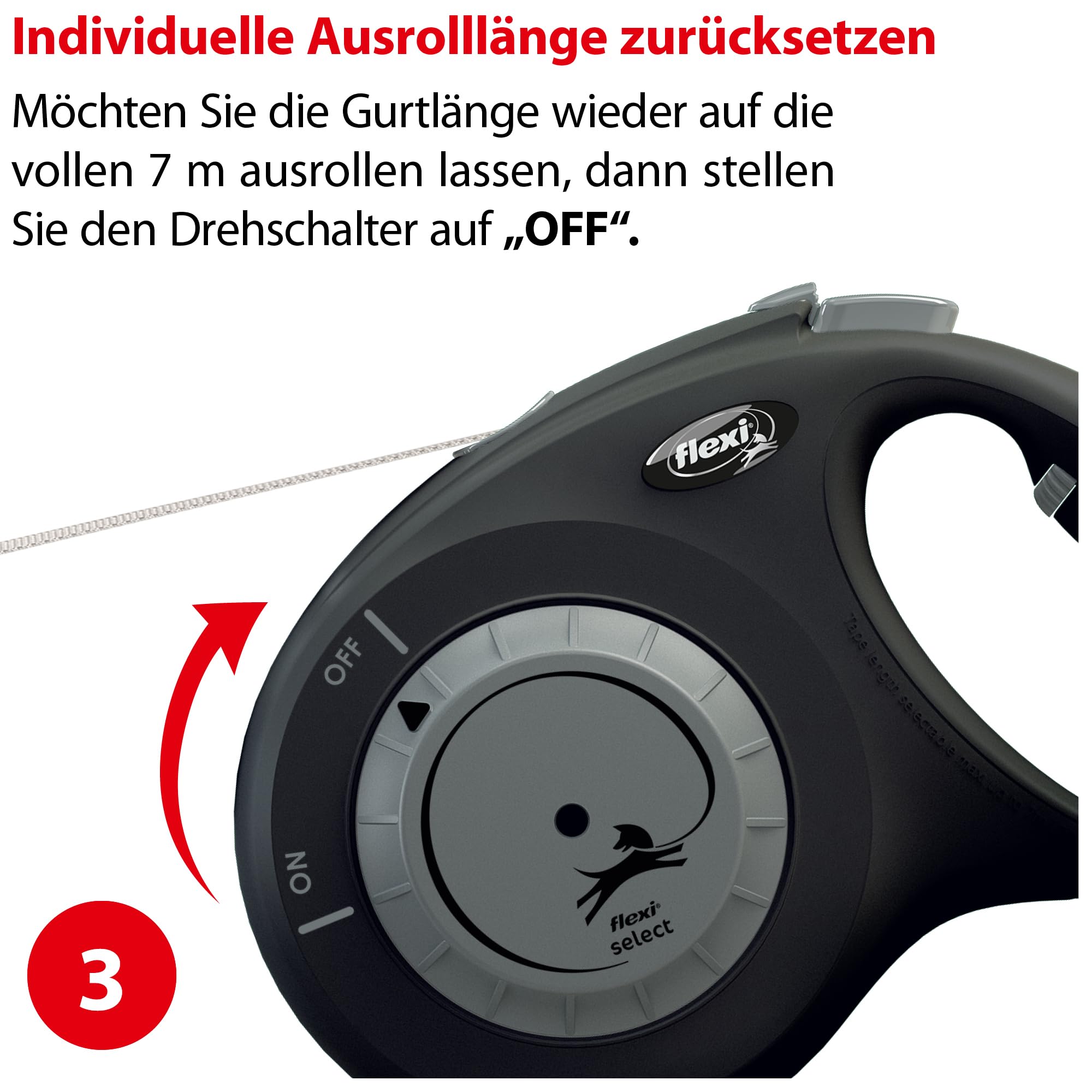 flexi® Select pas 7 m czarny dla psów do 25 kg