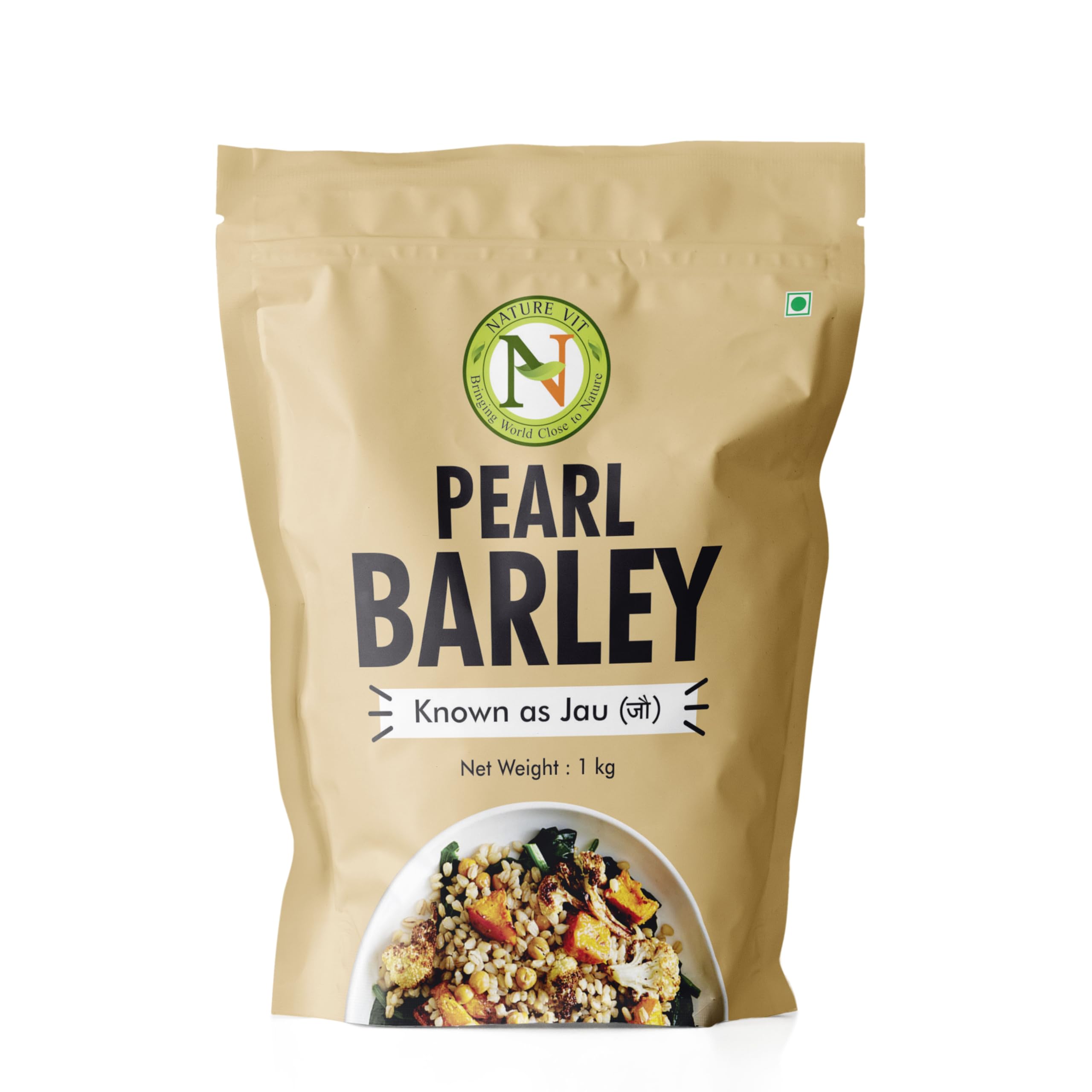 NatureVit Pearl Barley 1 Kg | Jau Whole Grains | High Fibre & Low GI | All Natural, Unpolished Barley for Soups, Salads & Healthy Recipes