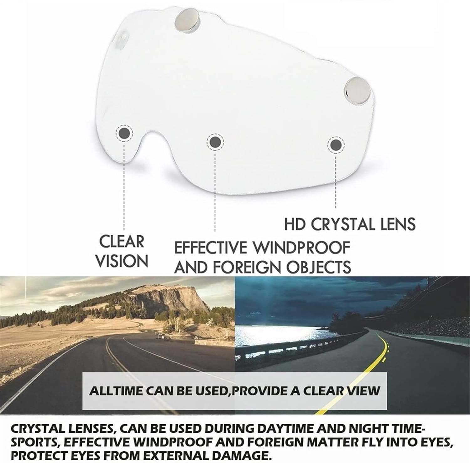 Visera de casco, Lentes de repuesto for gafas protectoras, protector ocular for casco, reparación magnética, visera, lentes