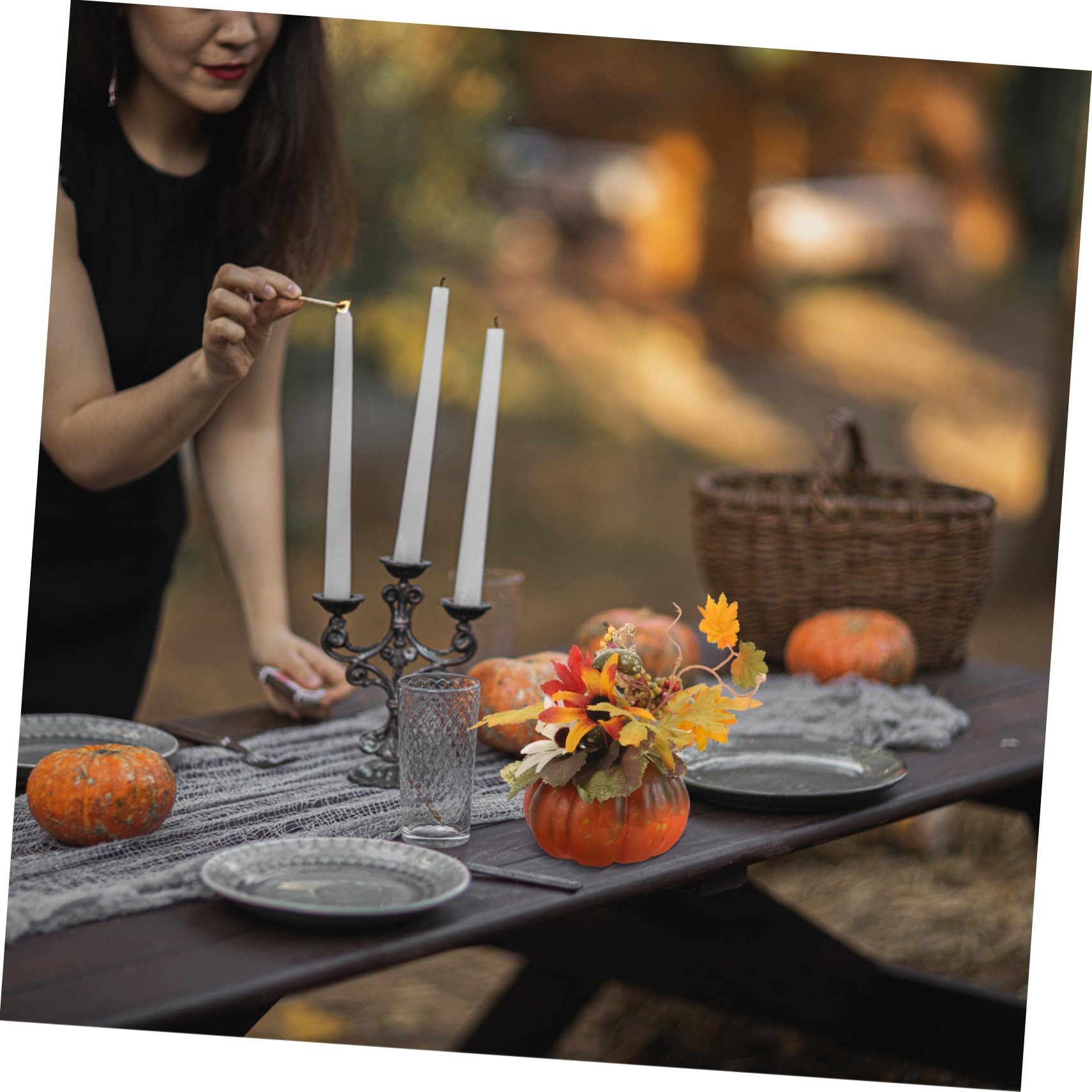 Homoyoyo 3 Stücke Künstliche Kürbis Dekorationen Für Halloween Und Thanksgiving – Herbstliche Tischornamente Für Eine Stimmungsvolle Tischdeko Mit Minipflanzen Und Beerendekorationen