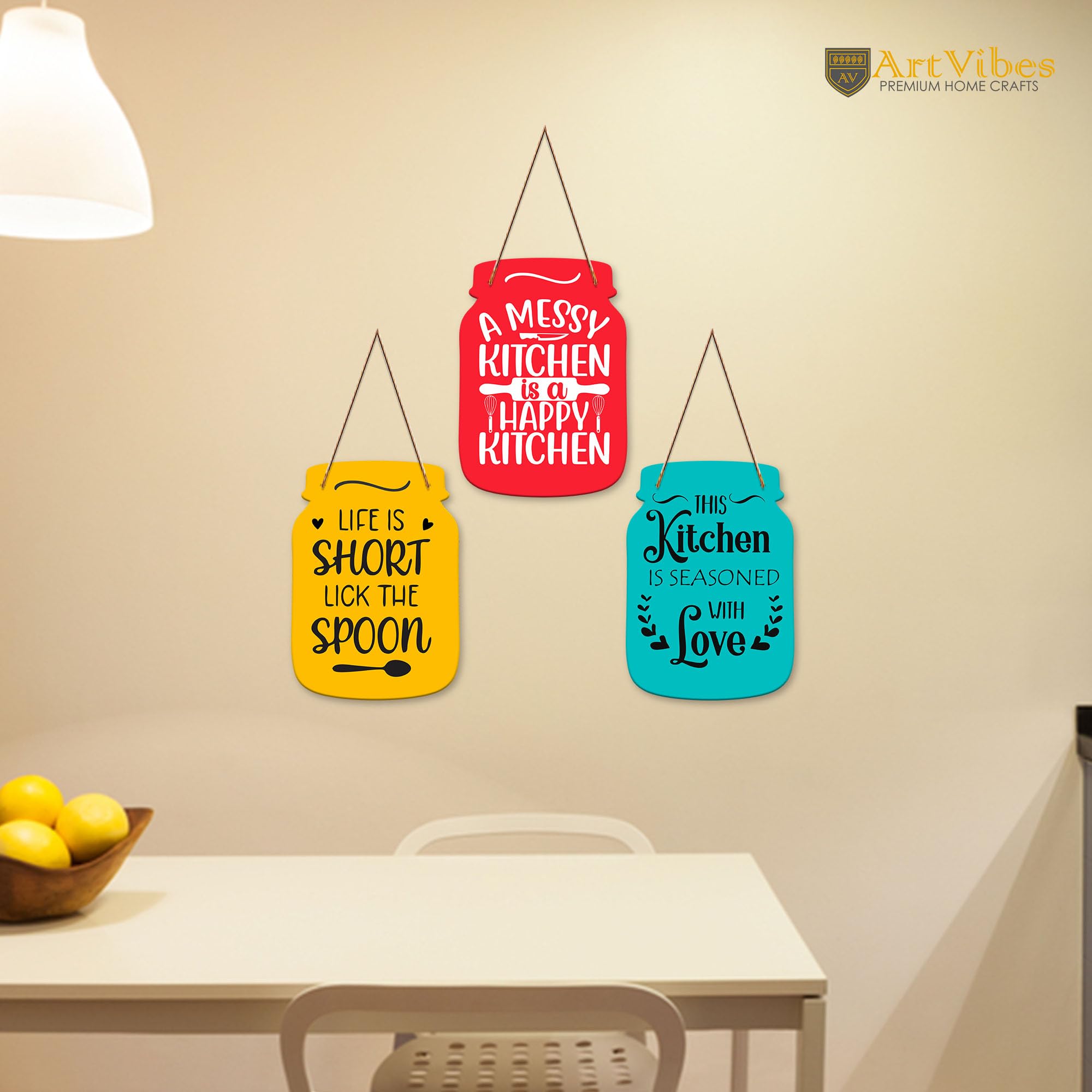 Artvibes Kitchen and Cafe Quotes Decorative Wall Hanging Decoration item for Kitchen Restaurant | Home Decor | House Warming Gifts | Kitchen Quotes Decor Item | Wall Decoration (WH_8904N)