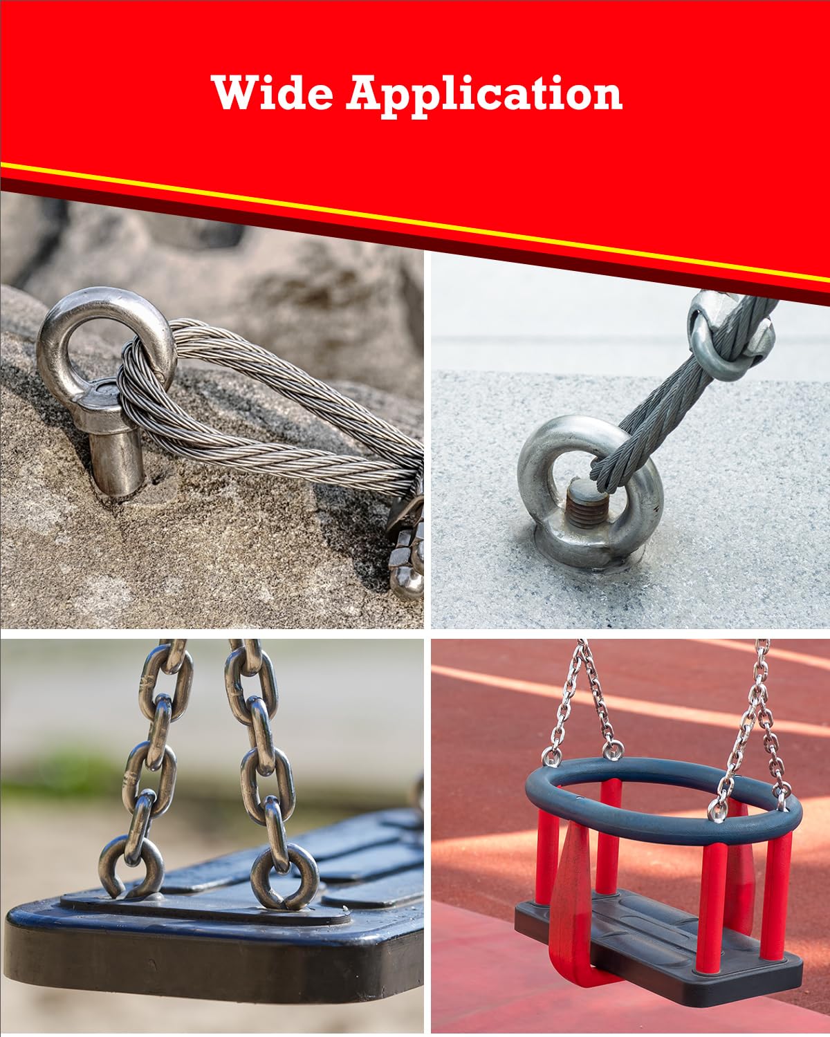 Vite ad anello M6, 6 pezzi viti ad occhiello, in acciaio inox 304, vite ad anello con filettatura, vite ad anello in acciaio inox per tecniche di fissaggio e vari dispositivi di sollevamento
