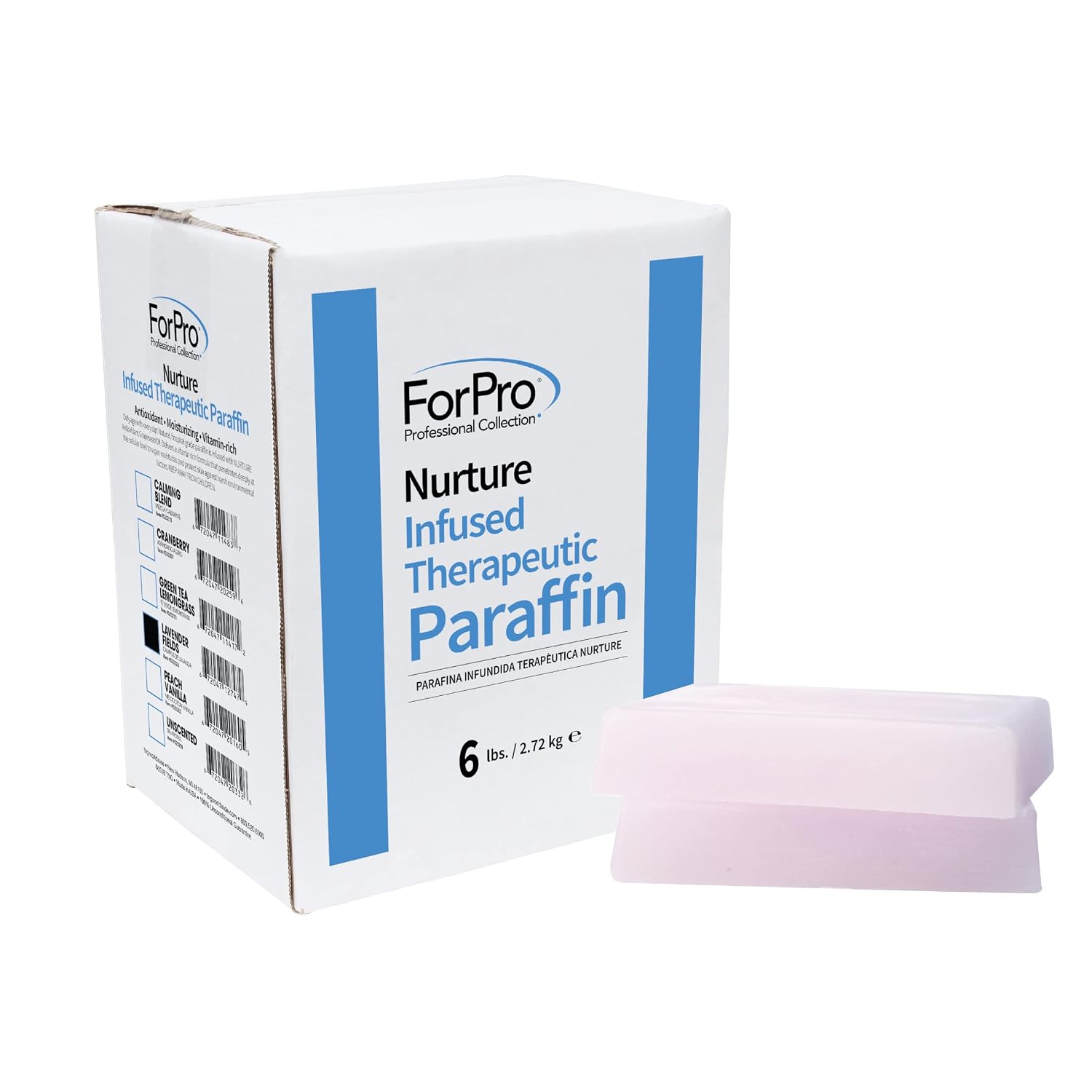 ForPro Nurture Infused Therapeutic Paraffin Wax, Lavender Fields, Non-Greasy, Age-Defying and Moisturizing for Soft and Healthy Skin, 6 Lbs.
