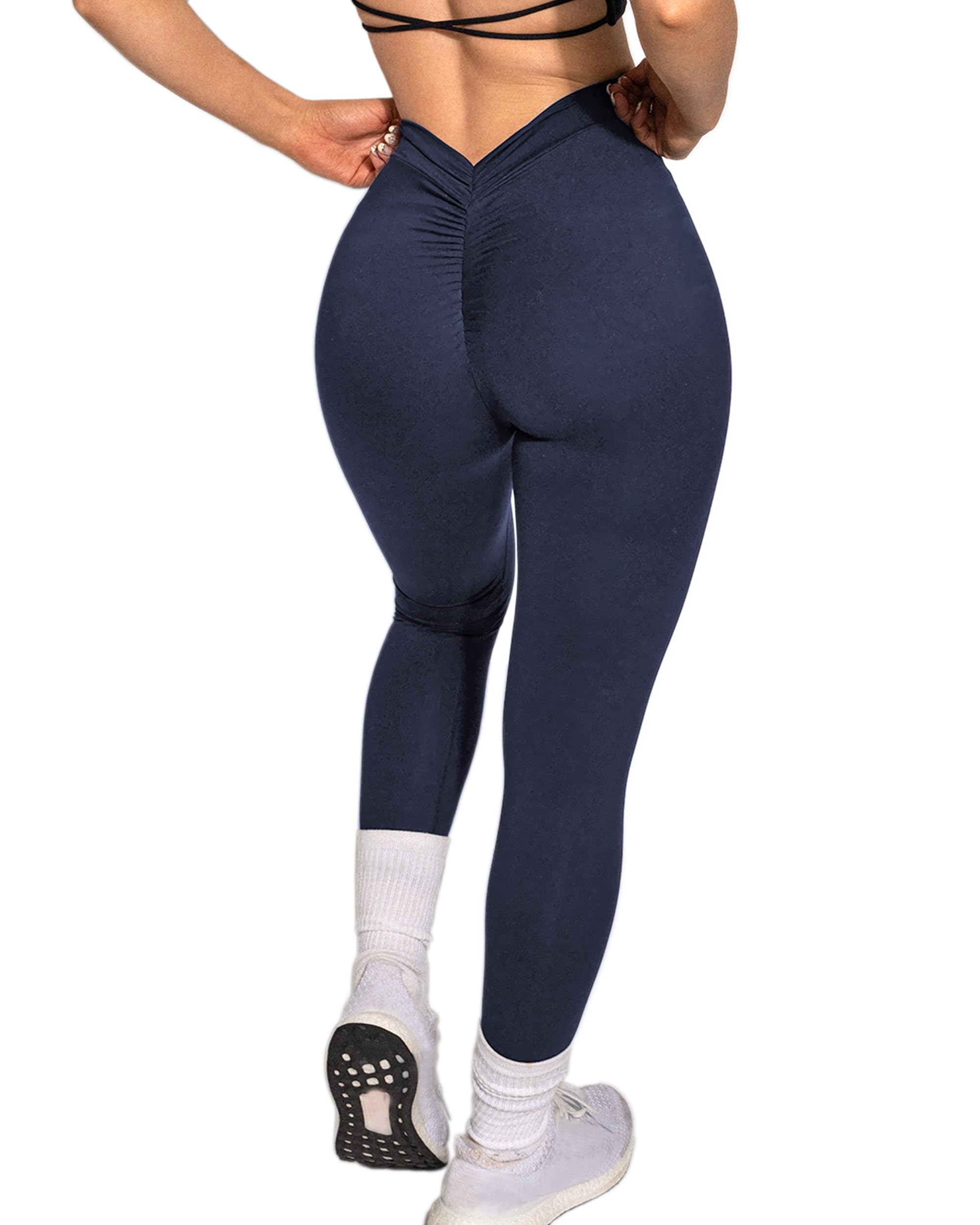 Danysu V Back Scrunch Butt Leggings for Women Soft High Waisted Booty Tights Workout Gym Yoga Pants