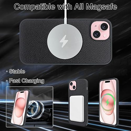Miniatura 4 de Harryshell Funda magnética para iPhone 1212 Pro compatible con carga inalámbrica MagSafe y bolsillo con cremallera para montaje en automóvil MagSafe