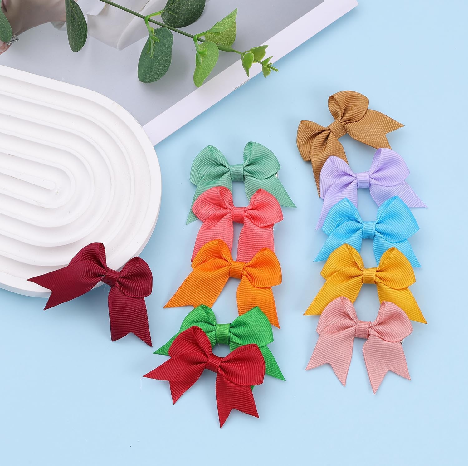 60pcs 2 Inches Baby Girls Hair Bows Alligator Clips Grosgrain Ribbon Hair Barrettes for Kids Toddlers Teens Gifts In works (White C) - Image 4