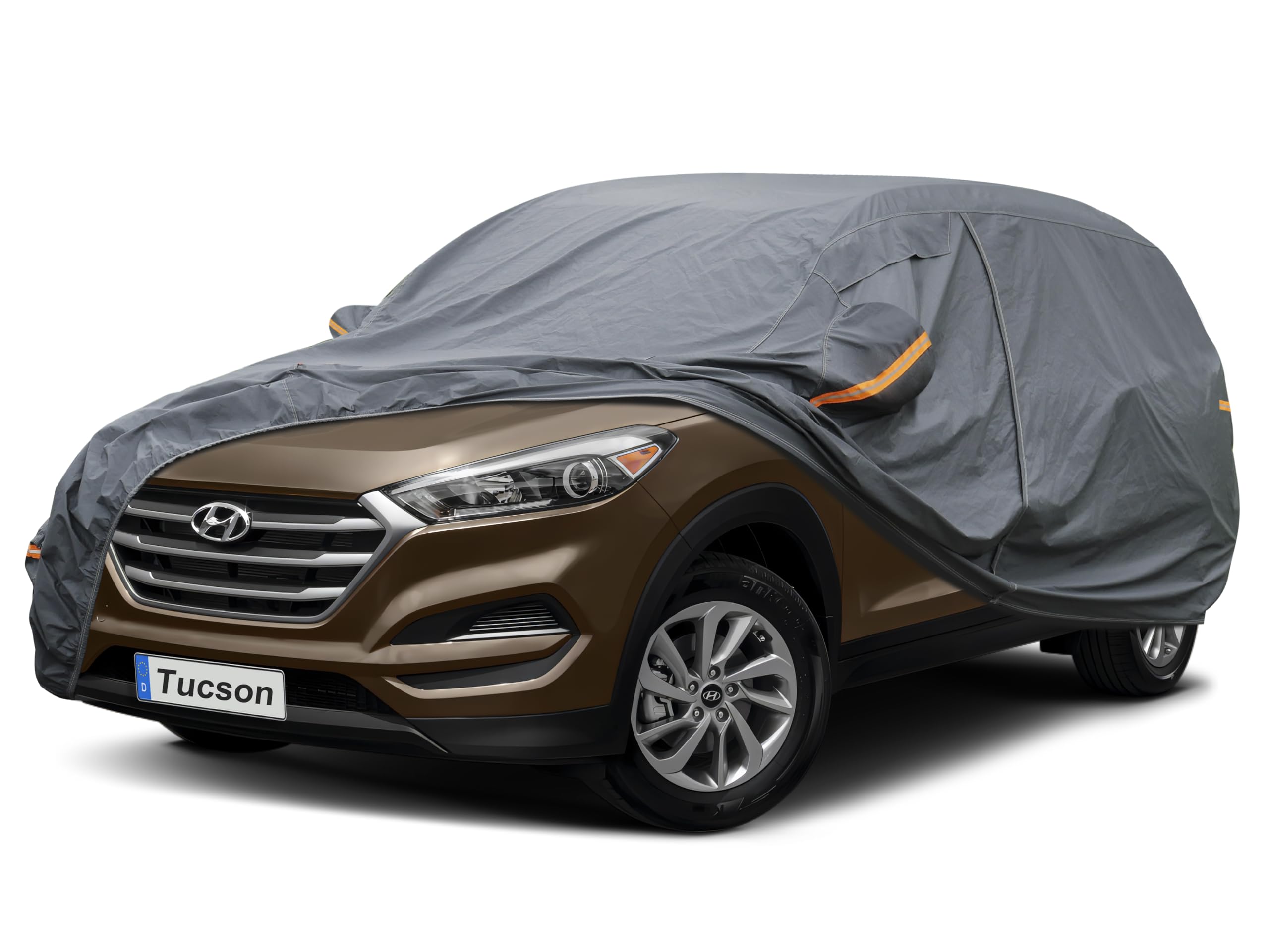 GUNHYI Premium Car Cover Custom Fit Hyundai Tucson (2004-2026), 16 Layers Heavy Duty Car Cover Waterproof All Weather with Zipper Door for Sun Rain Snow Dust Uv Protection