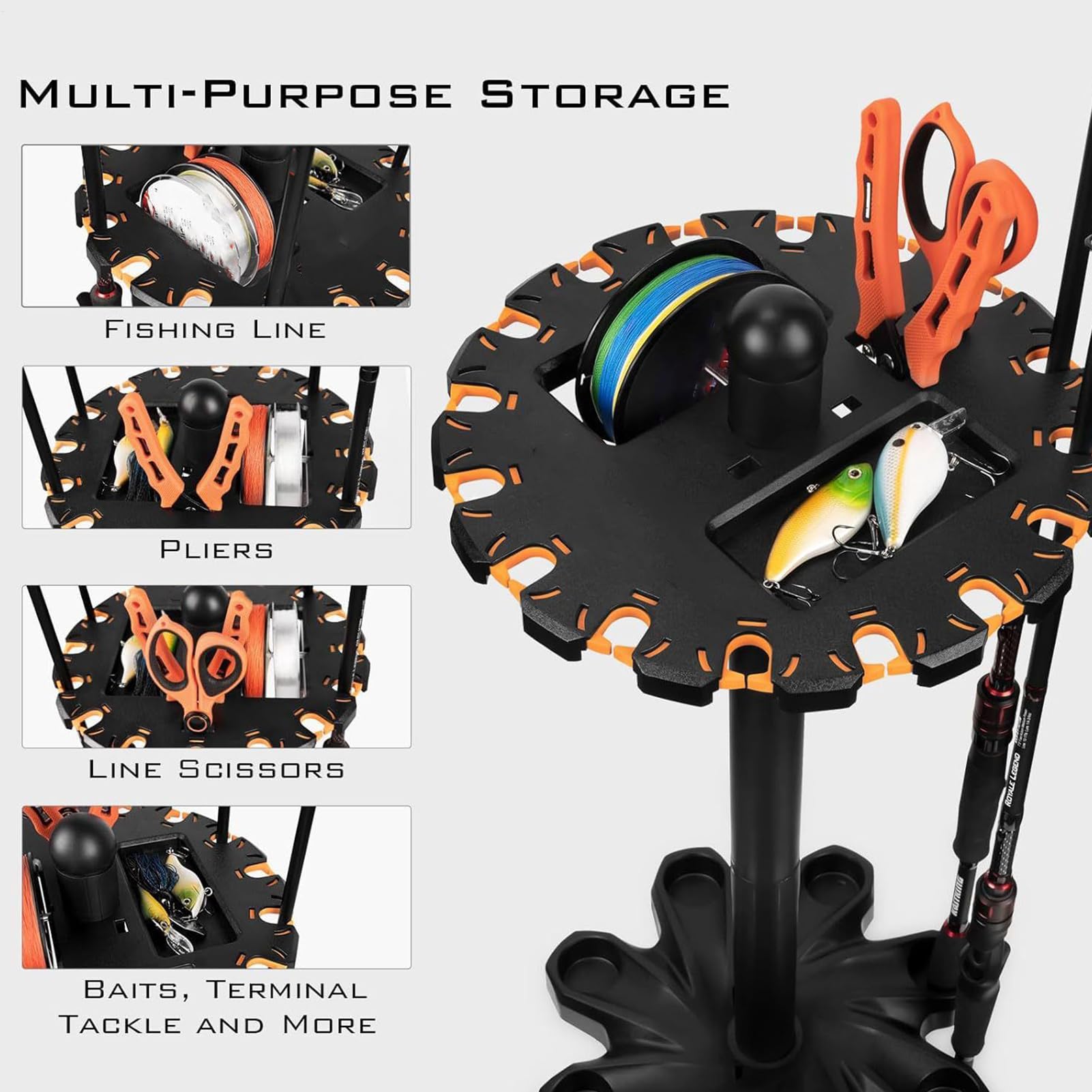 Uchwyt na wędkę Regał do przechowywania i organizacji sprzętu do połowu ryb | Przechowywanie wędek Dla Kobiet I Mężczyzn Oraz Dla Ojca, Taty, Przyjaciół, Rodziny I