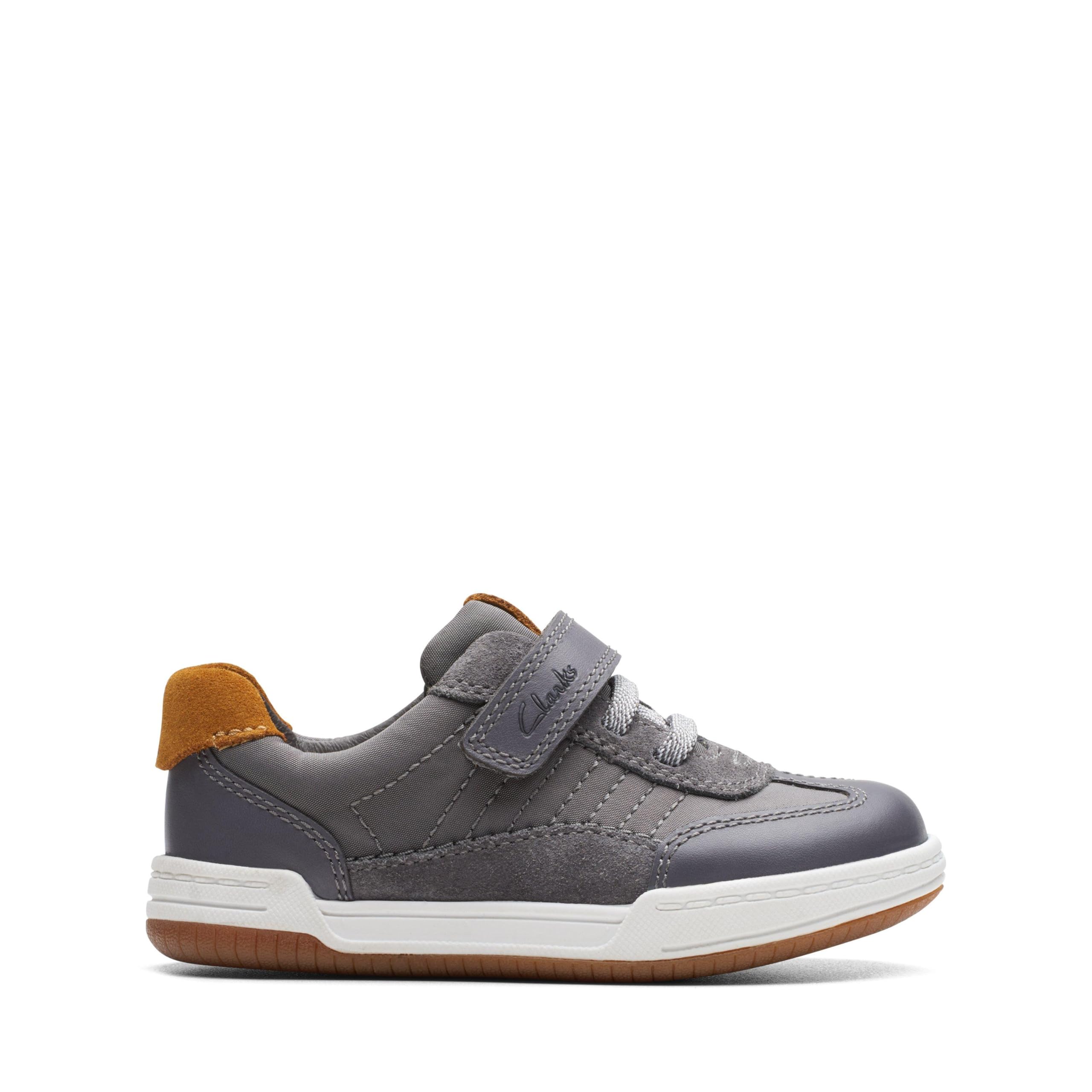 Clarks Boys Fawn Family T Sneaker, Gray, 4 UK Child