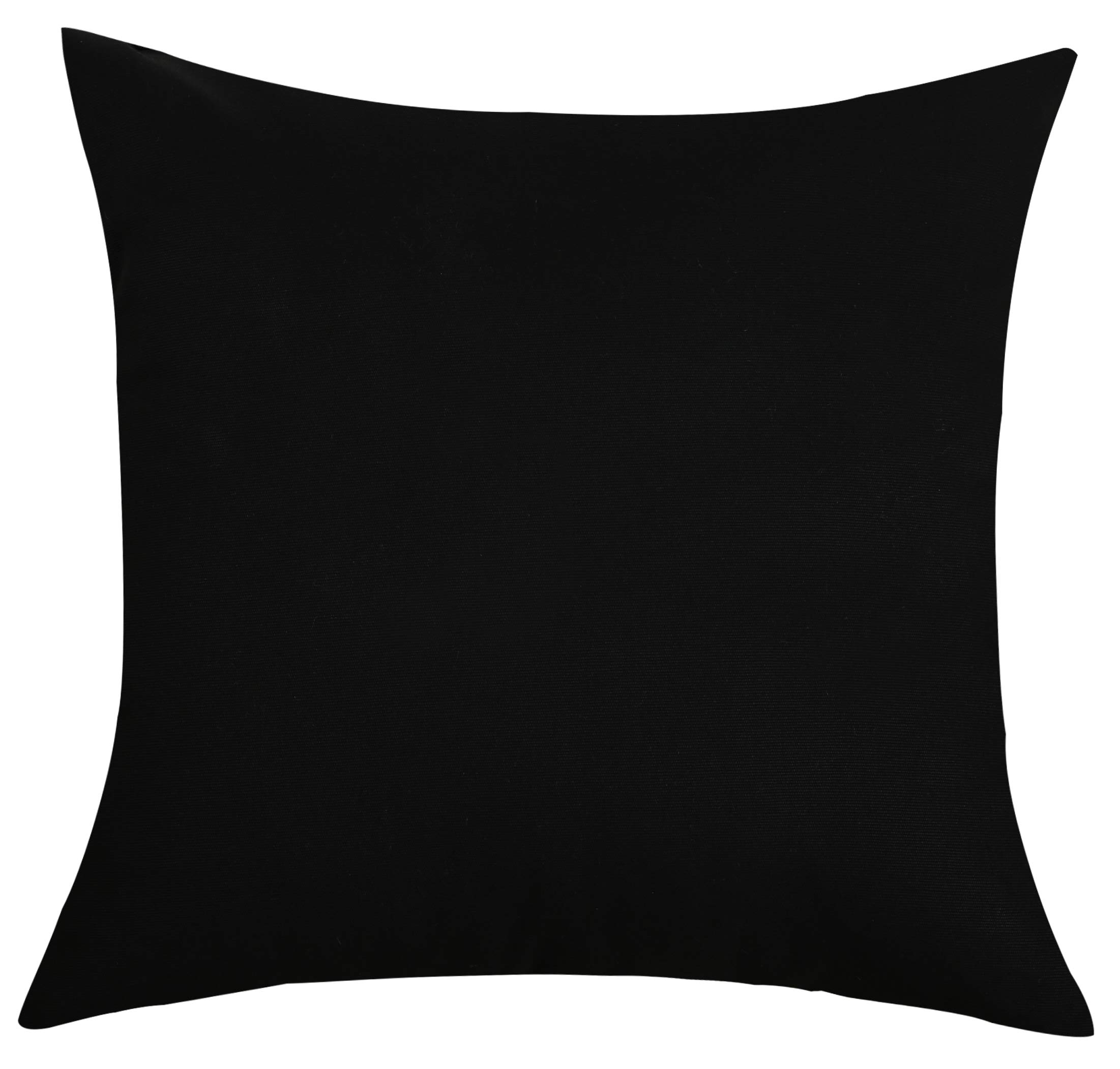 TangDepot Handmade Decorative Solid 100% Cotton Canvas Throw Pillow Covers/Pillow Shams, (16"x16", Black)