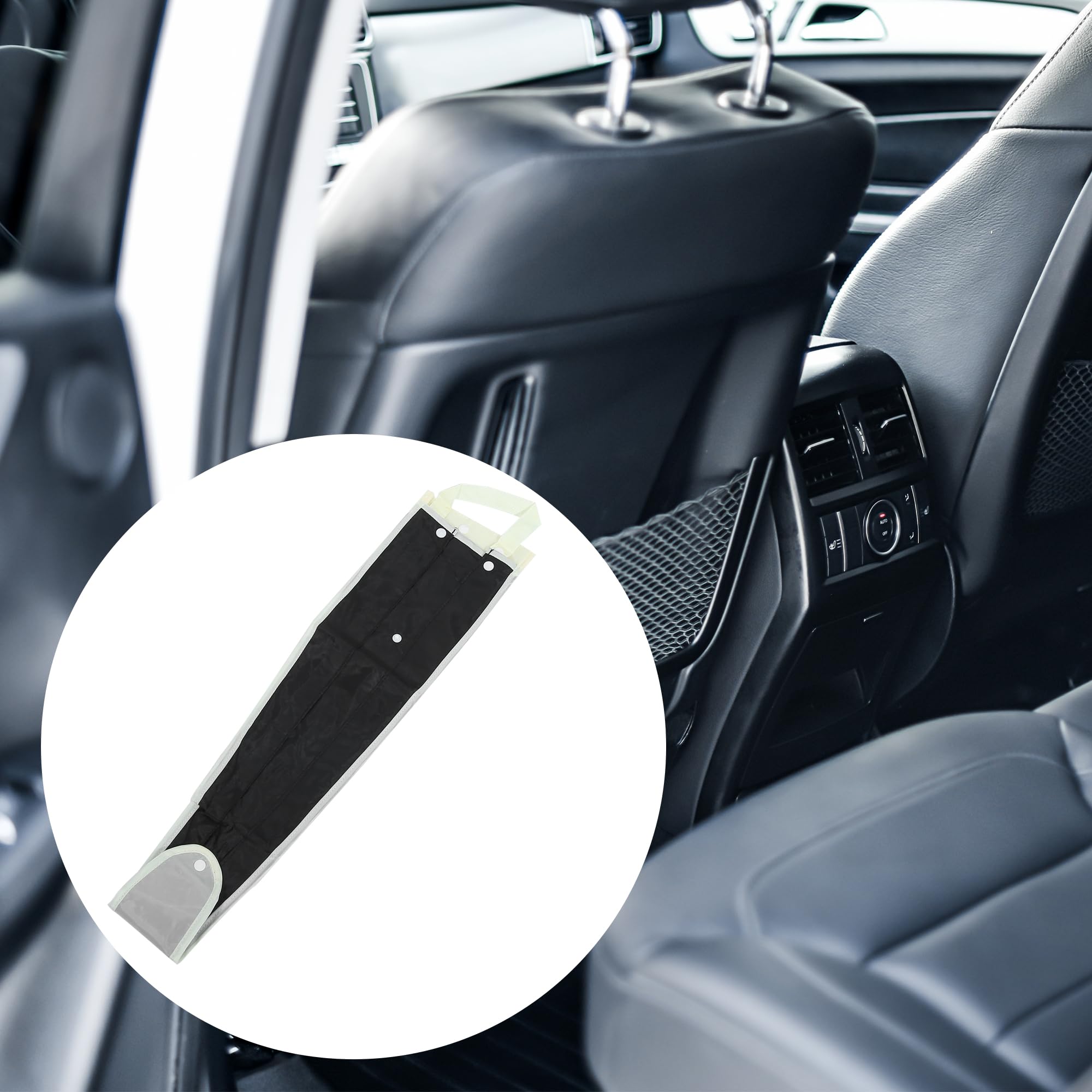 X AUTOHAUX Car Back Seat Umbrella Storage Holder Hanging Waterproof Bag Black, Black, Beige, 29.13''x5.91'' - Image 2