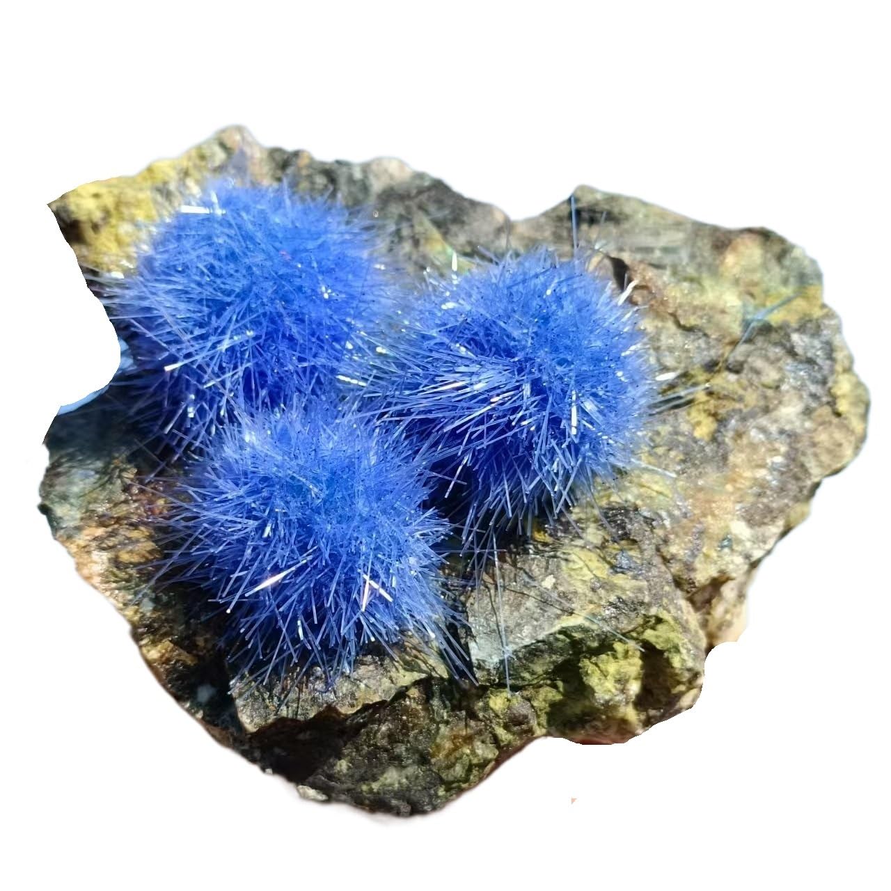 AARTERZZA 1pc 310-500g Azurite Blue Needle Crystal Clusters Gifts