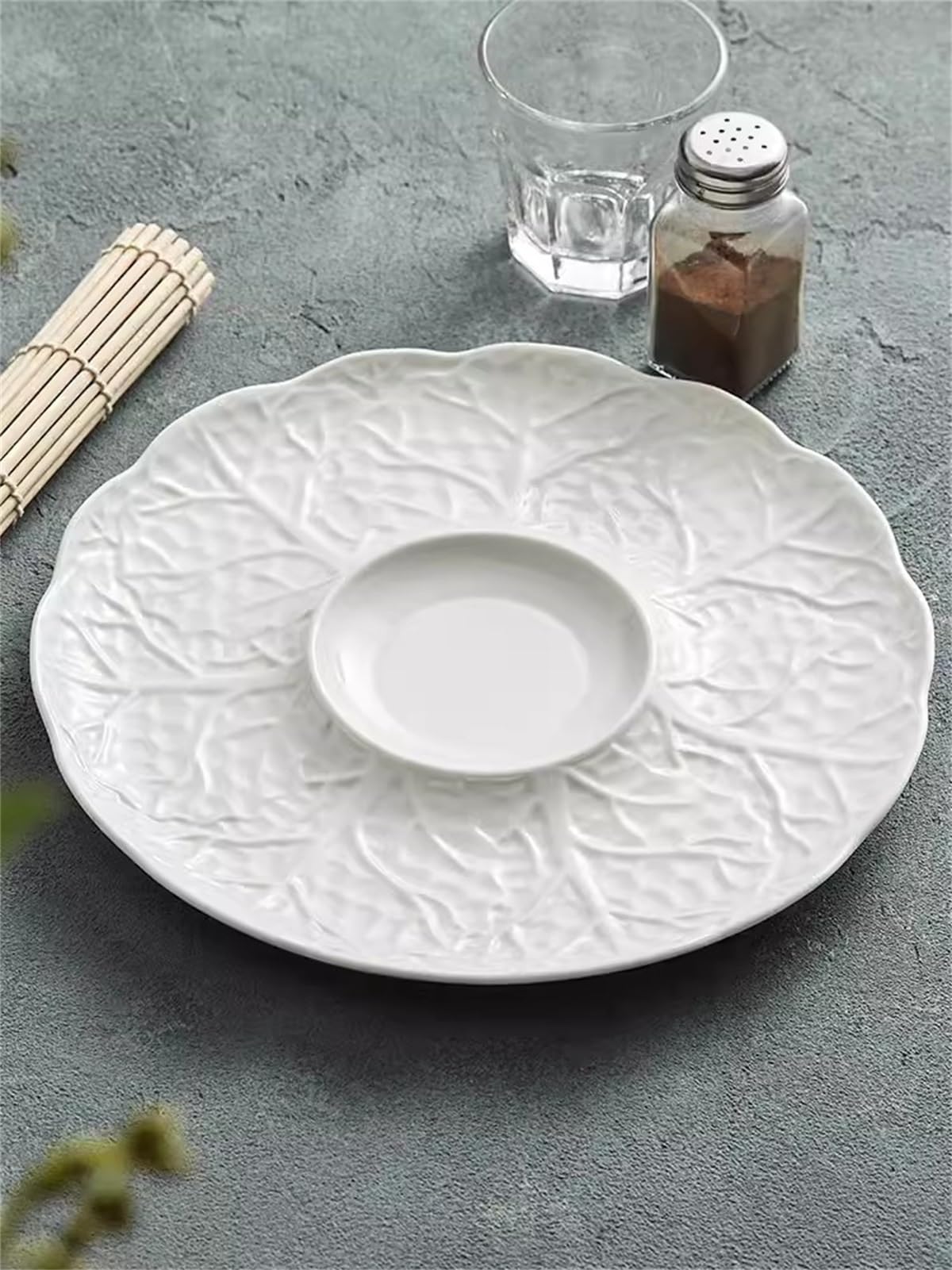 Piatti rotondi for salsa, piatti piani in ceramica da 10 pollici, grandi piatti da portata in porcellana for casa, feste, antipasti, insalate, dessert, bistecche, pasta, lavastoviglie - bianco