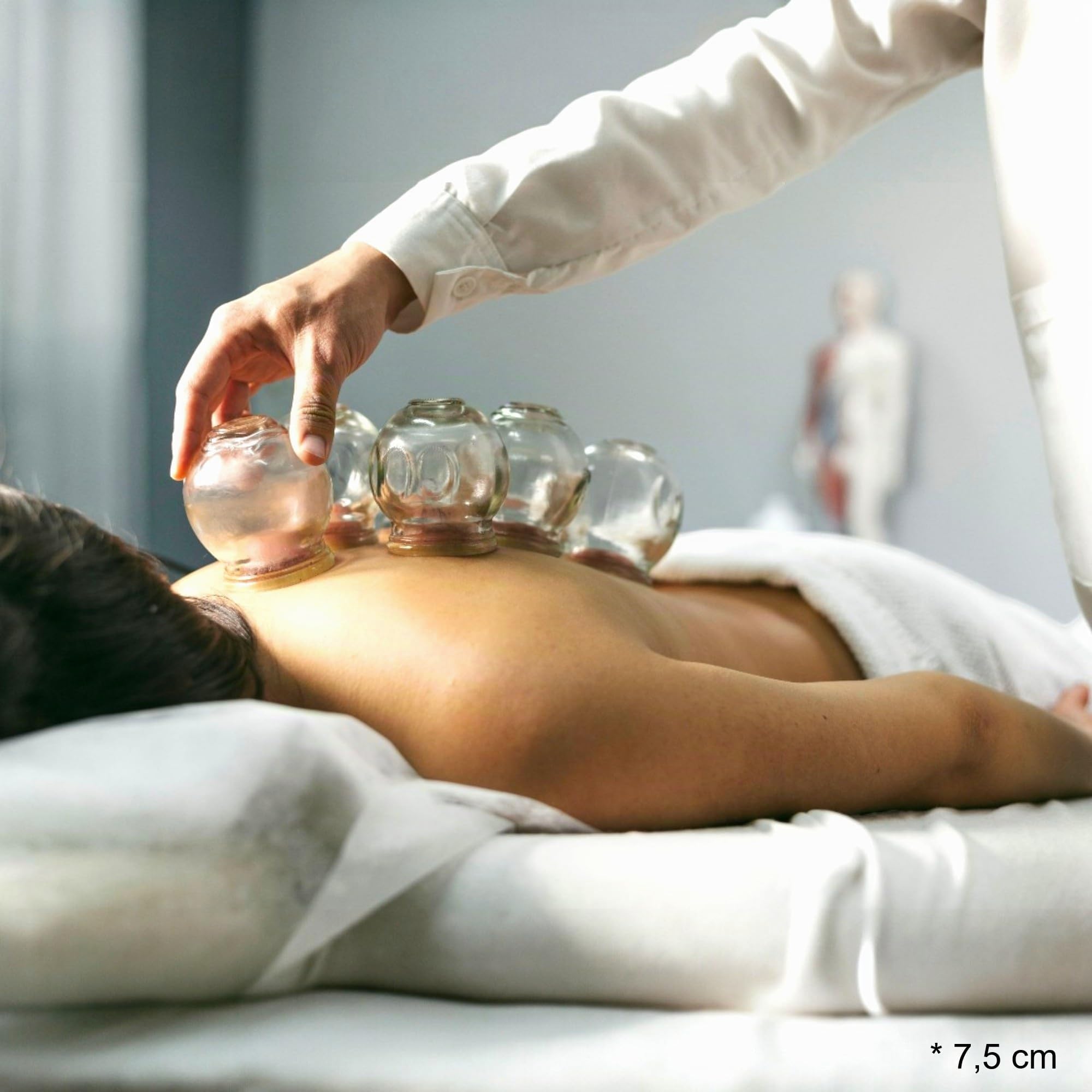 Set di coppette in vetro, coppette per il fuoco, massaggio sottovuoto per il rilassamento muscolare e il sollievo dal dolore, coppettazione Hijama Hacamat, terapia, Cupping Banki (12 pezzi, 4,5 cm)