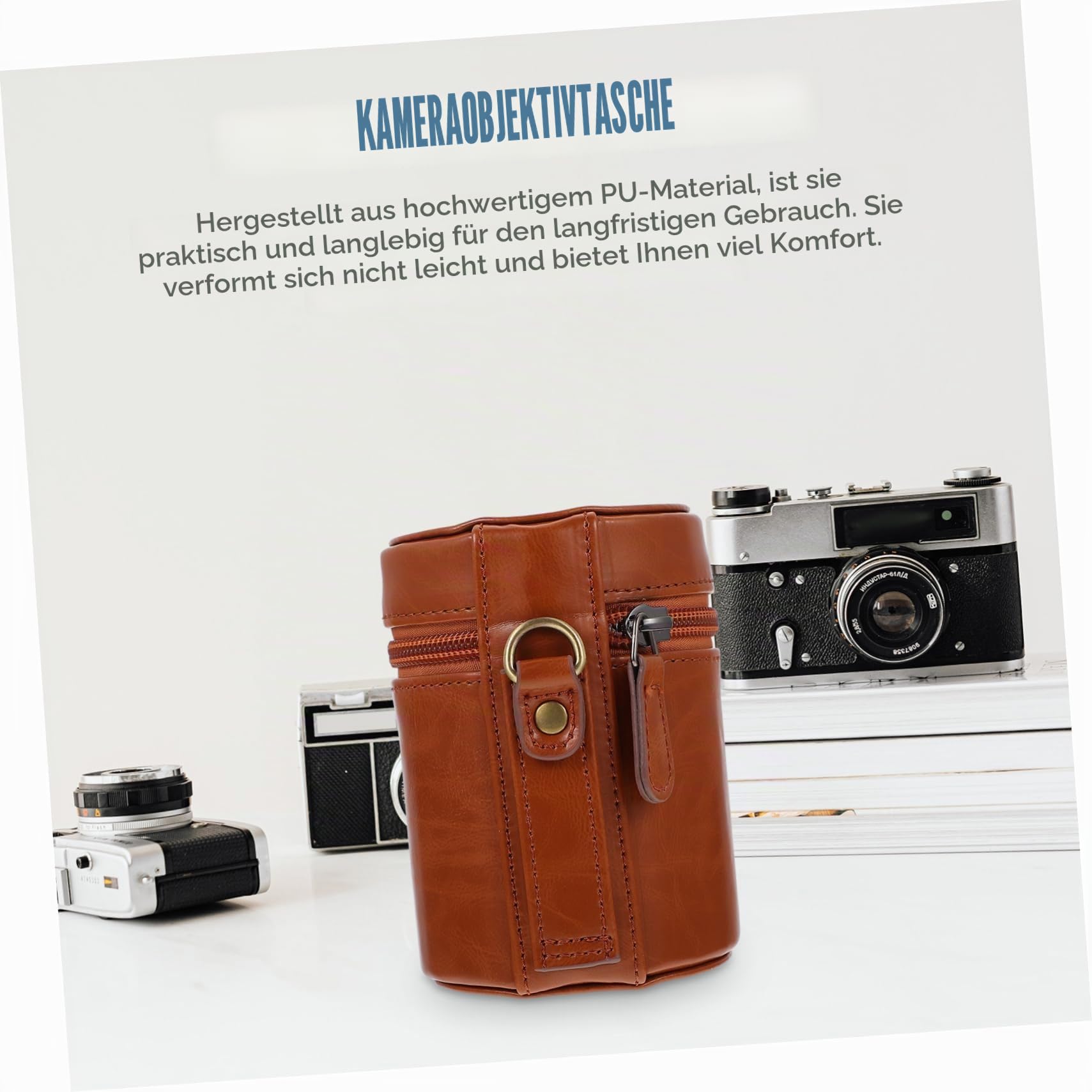 Garneck Kamera Tasche Kamera- Objektivbeutel. Leder- Kamera- Objektivgehäuse Leder- Kamera- Objektivsack Lagerungsbeutel Der Kameraobjektiv Aufbewahrungstasche Pu Super Veranstalter