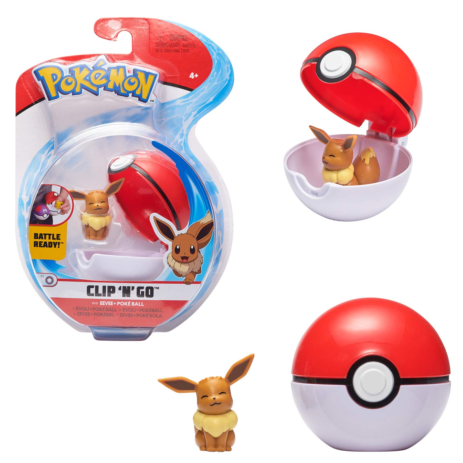 Bandai Pokémon Ceinture Clip'N'Go Avec 2 Poké Balls Et Figurine 5cm - Déguisement Dresseur