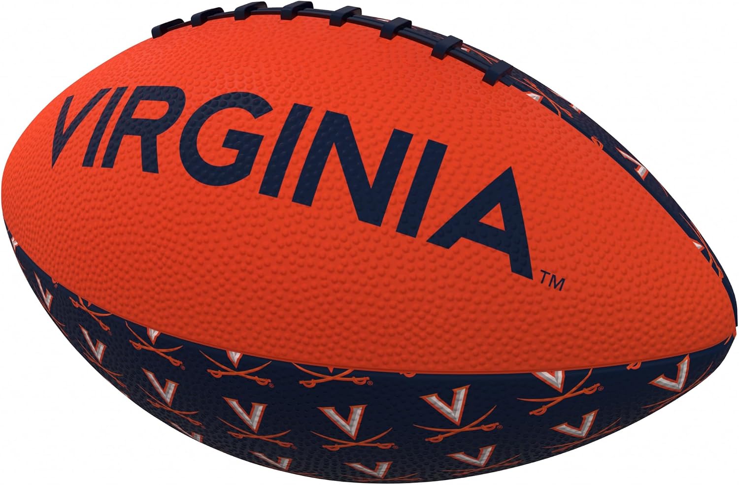 Logo Brands Virginia Repeating Mini Size Rubber Footballl