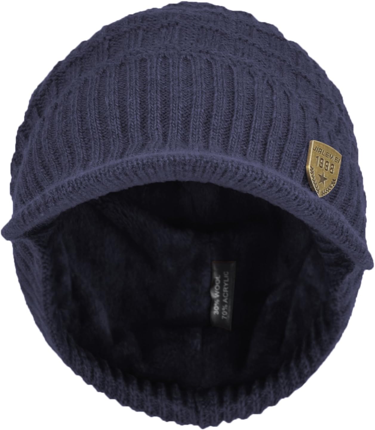 Janey&Rubbins Sports Winter Outdoor Knit Visor Hat Billed Beanie with Brim Warm Fleece Lined for Men and Women - Image 3