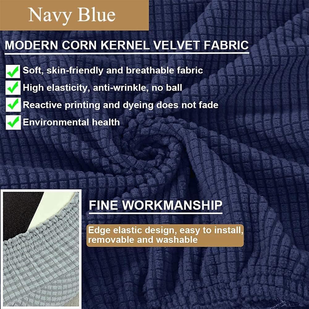 Stretch Bar Stool Cover Counter Stool Pub Chair Slipcover for Dining Room Cafe Swivel Barstool Slipcover Furniture Seat Cover with Elastic Bottom (Color : Navy Blue, Size : 4PCS)