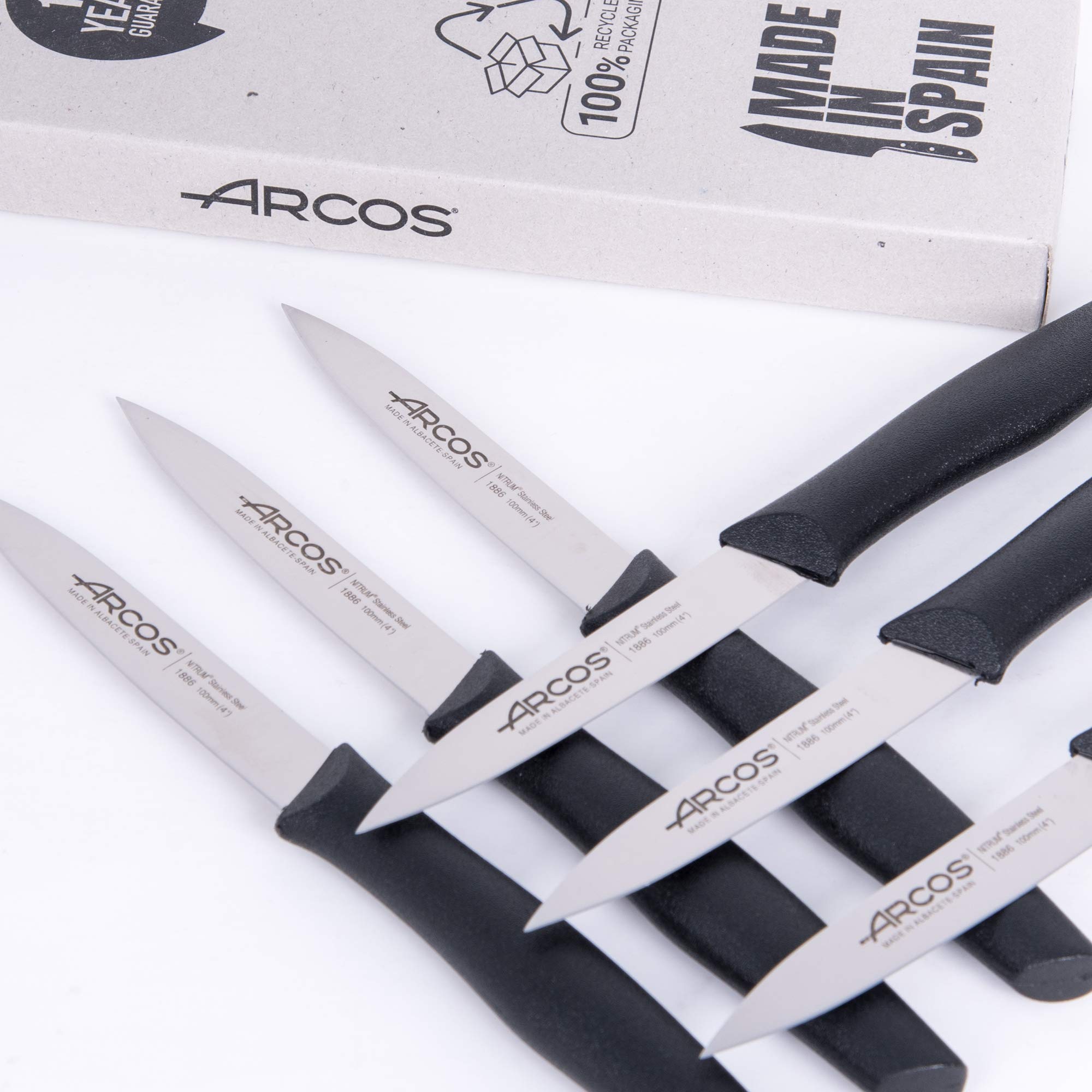 ARCOS cuchillo pelador 6 piezas acero inoxidable hoja 100 mm negro