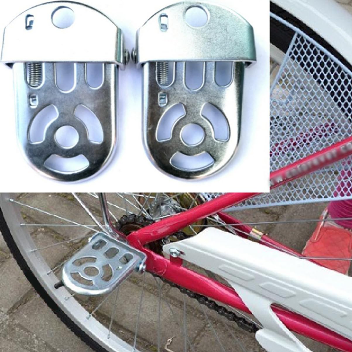 Beatifufu 1 Pair Bike Folding Foot Peg Rest Chirdren Mountain Cycling Metal Footrest for Kid