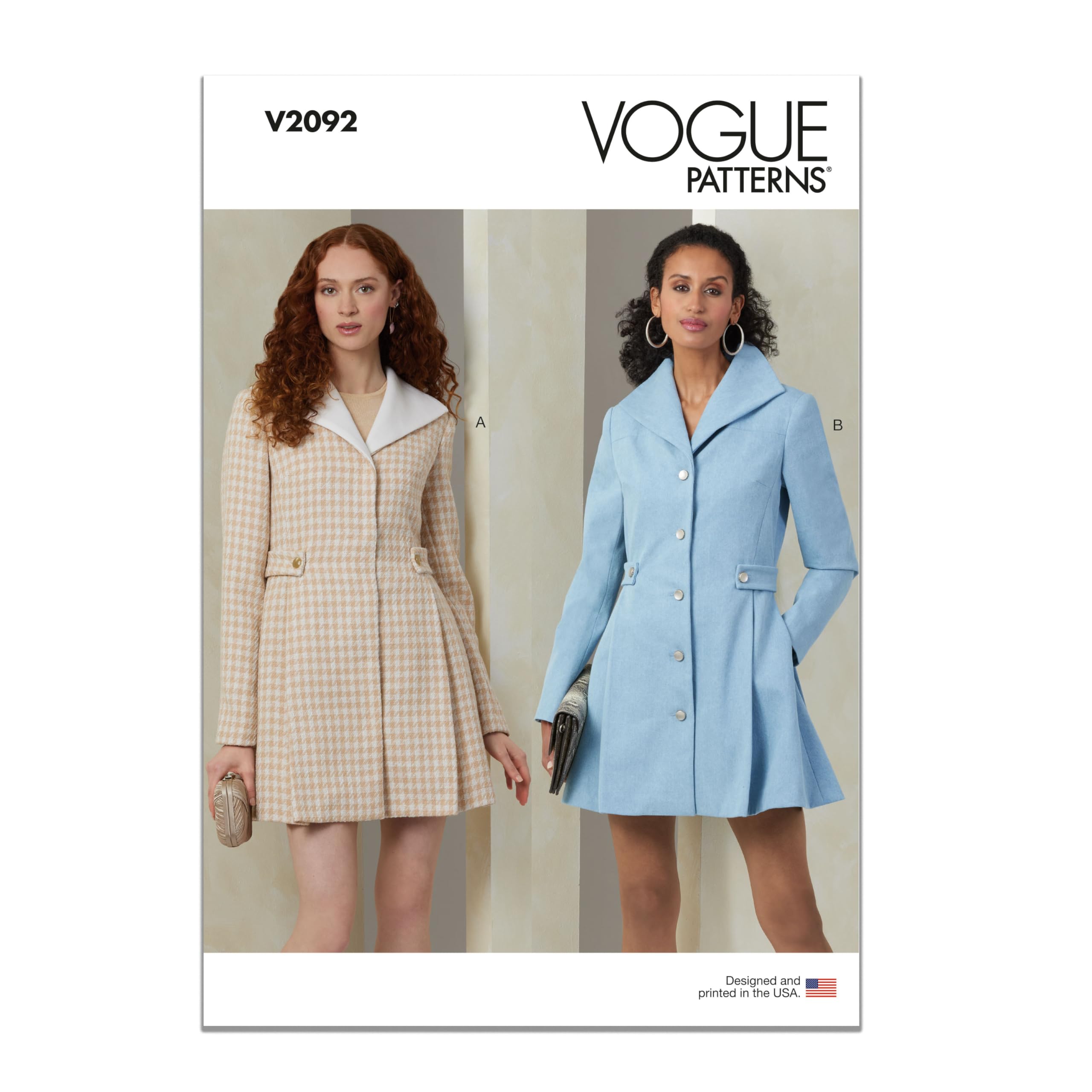 Patrons de manteaux Vogue V2092U5 pour femme grande taille 44 à 52