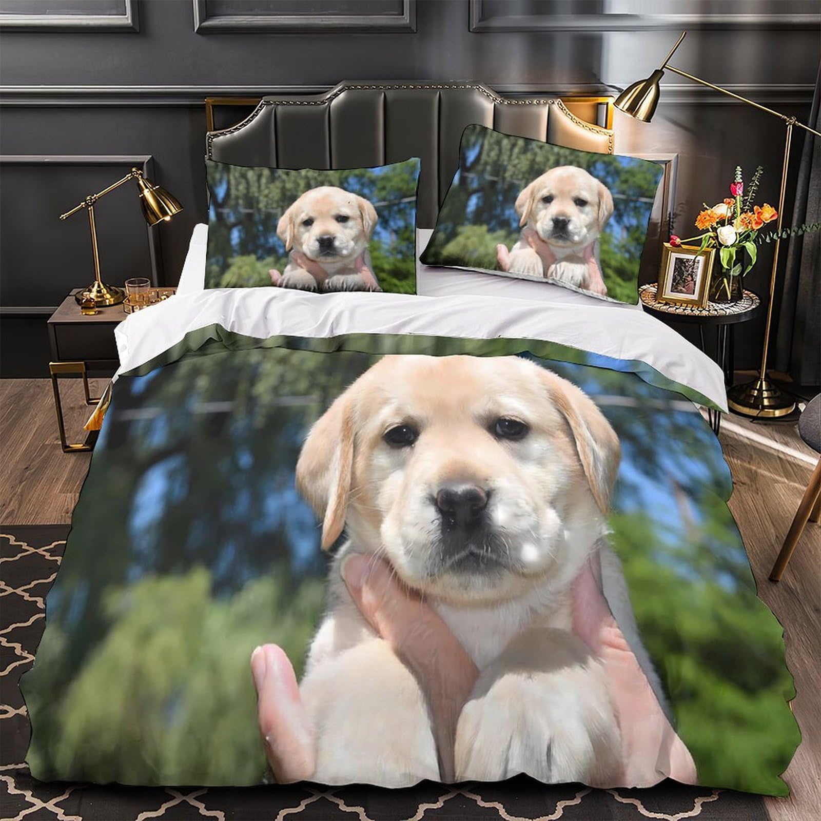Housse de couette Labrador enfant single 135x200 microinfre douce